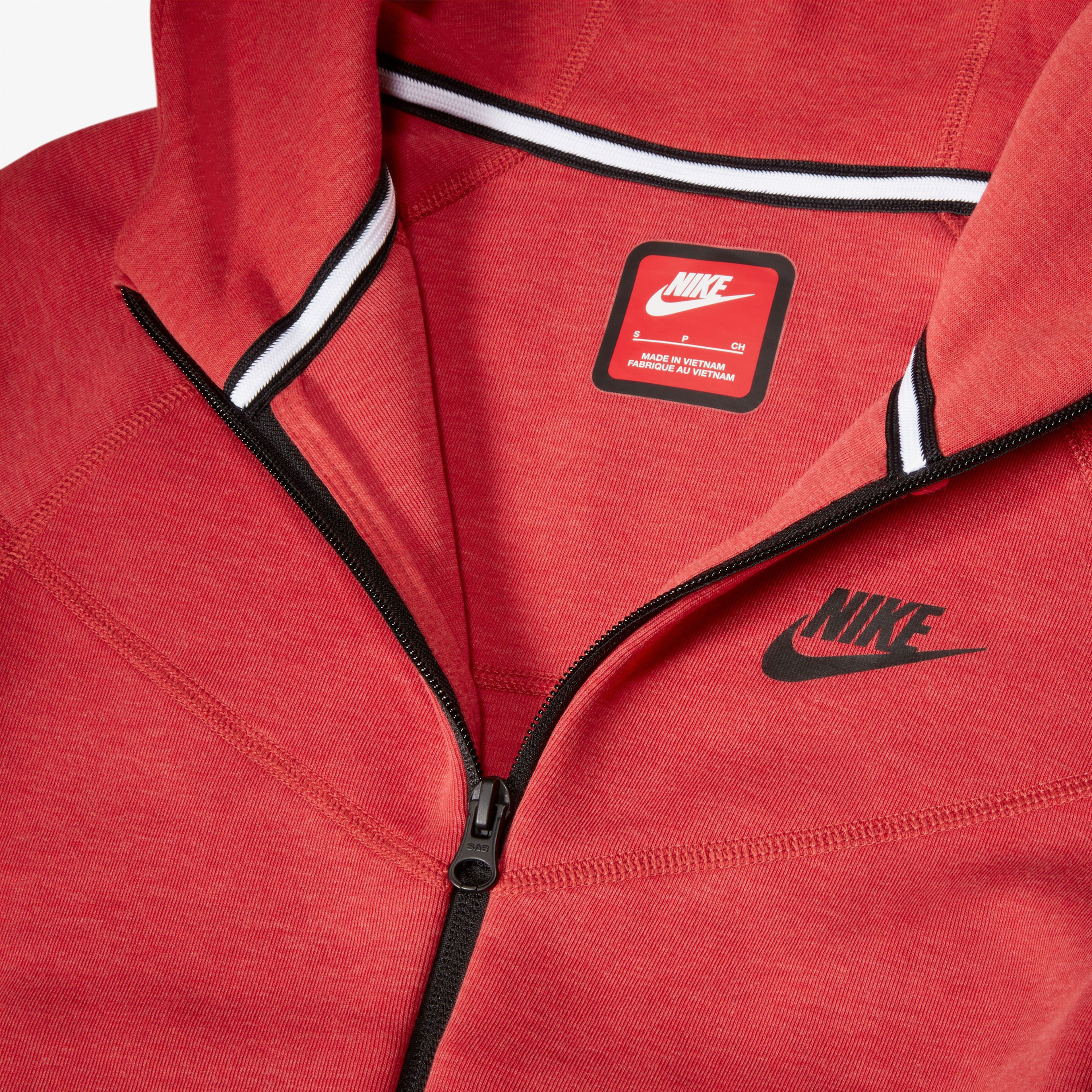 Nike Sportswear Tech Fleece Full Zip Çocuk Kırmızı Sweatshirt