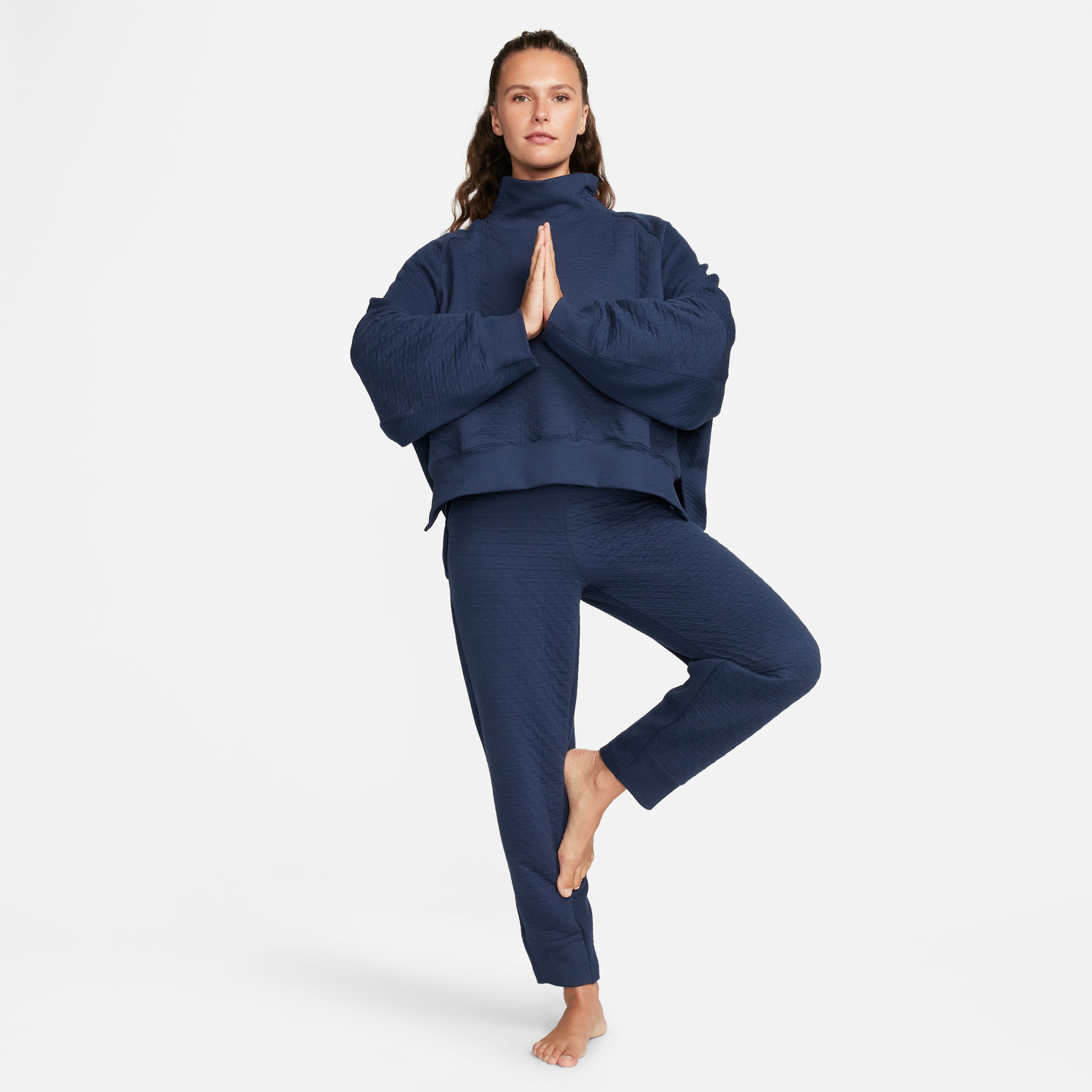 Nike Yoga Therma-FIT Adventure Fleece Kadın Lacivert Eşofman Altı