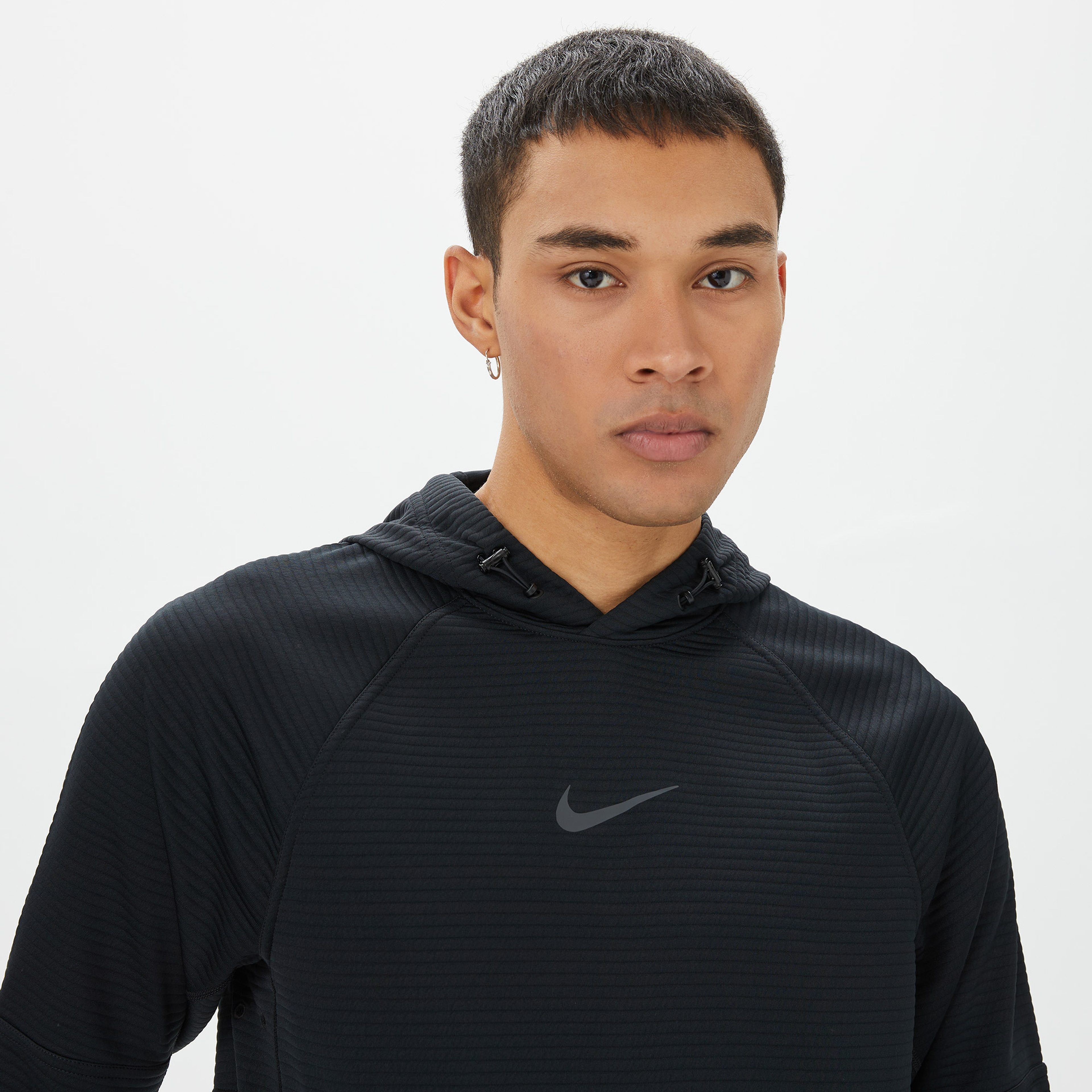 Nike Pro Dri-FIT Fleece Erkek Siyah Sweatshirt