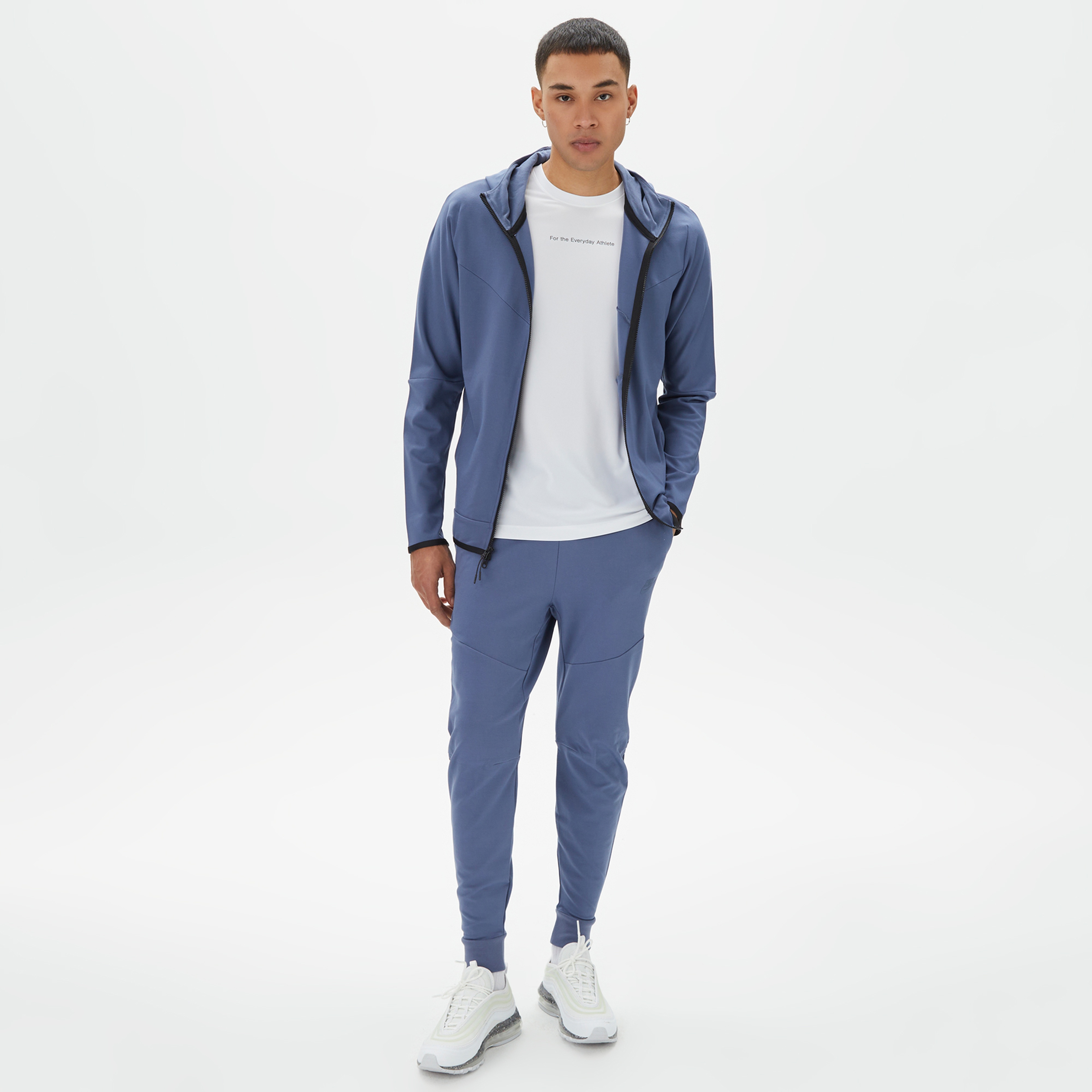 Nike Tech Full Zip Lightweight Erkek Mavi Sweatshirt