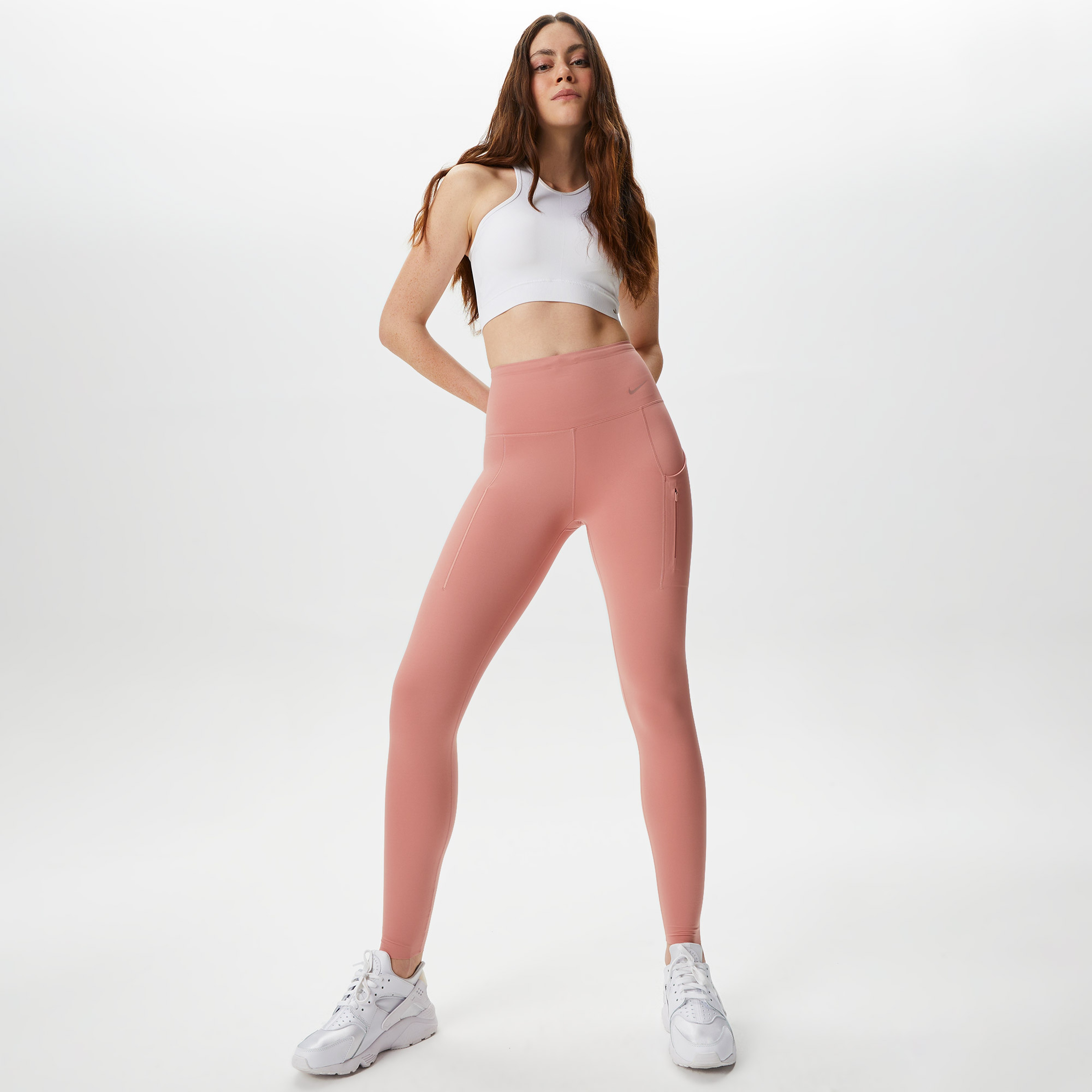 Nike Dri-FIT Go High Rise 7/8 Kadın Kırmızı Tayt