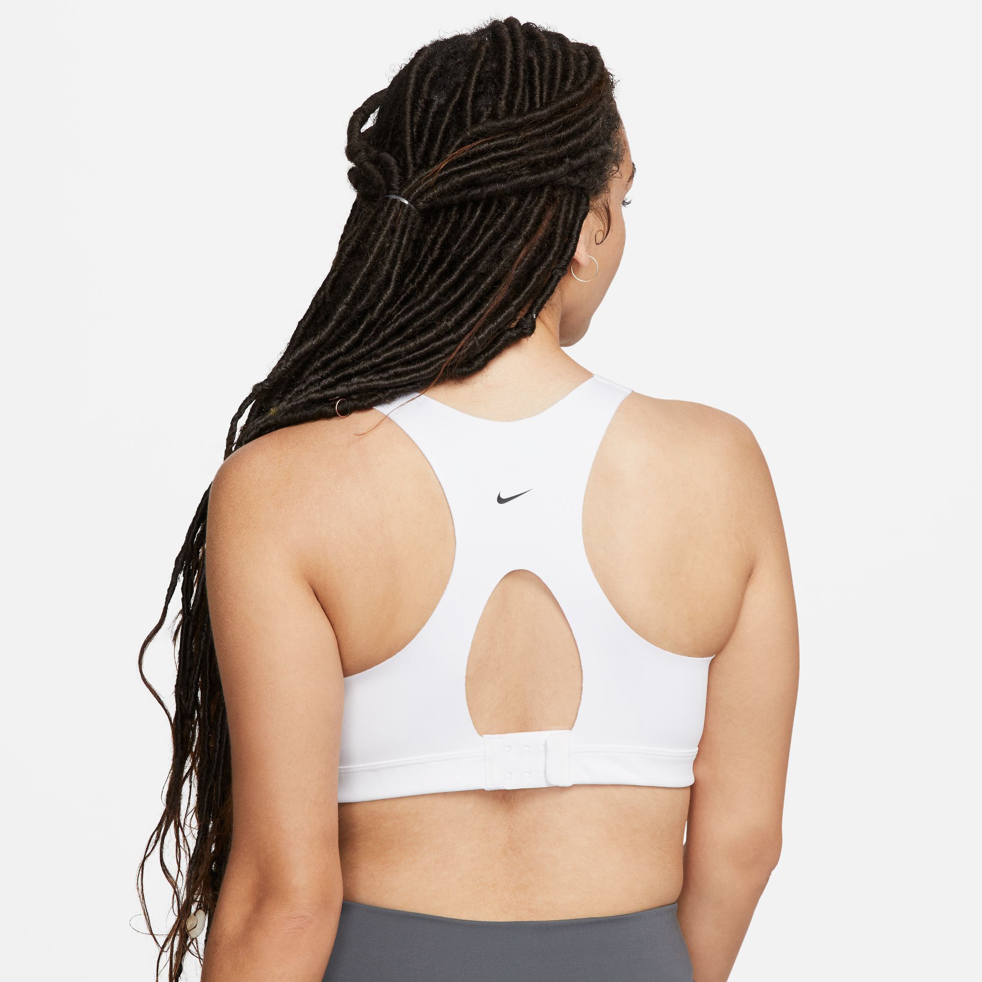 Nike Dri-Fit Alpha Zip-Front Kadın Beyaz Bra