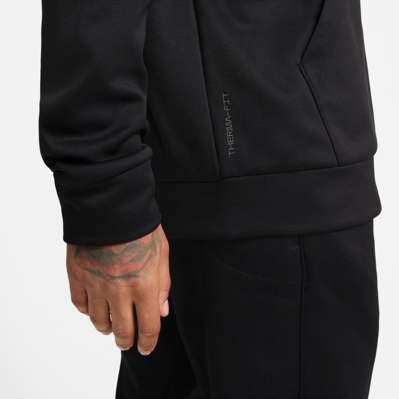 Nike Therma-FIT Hoodie Erkek Siyah Sweatshirt