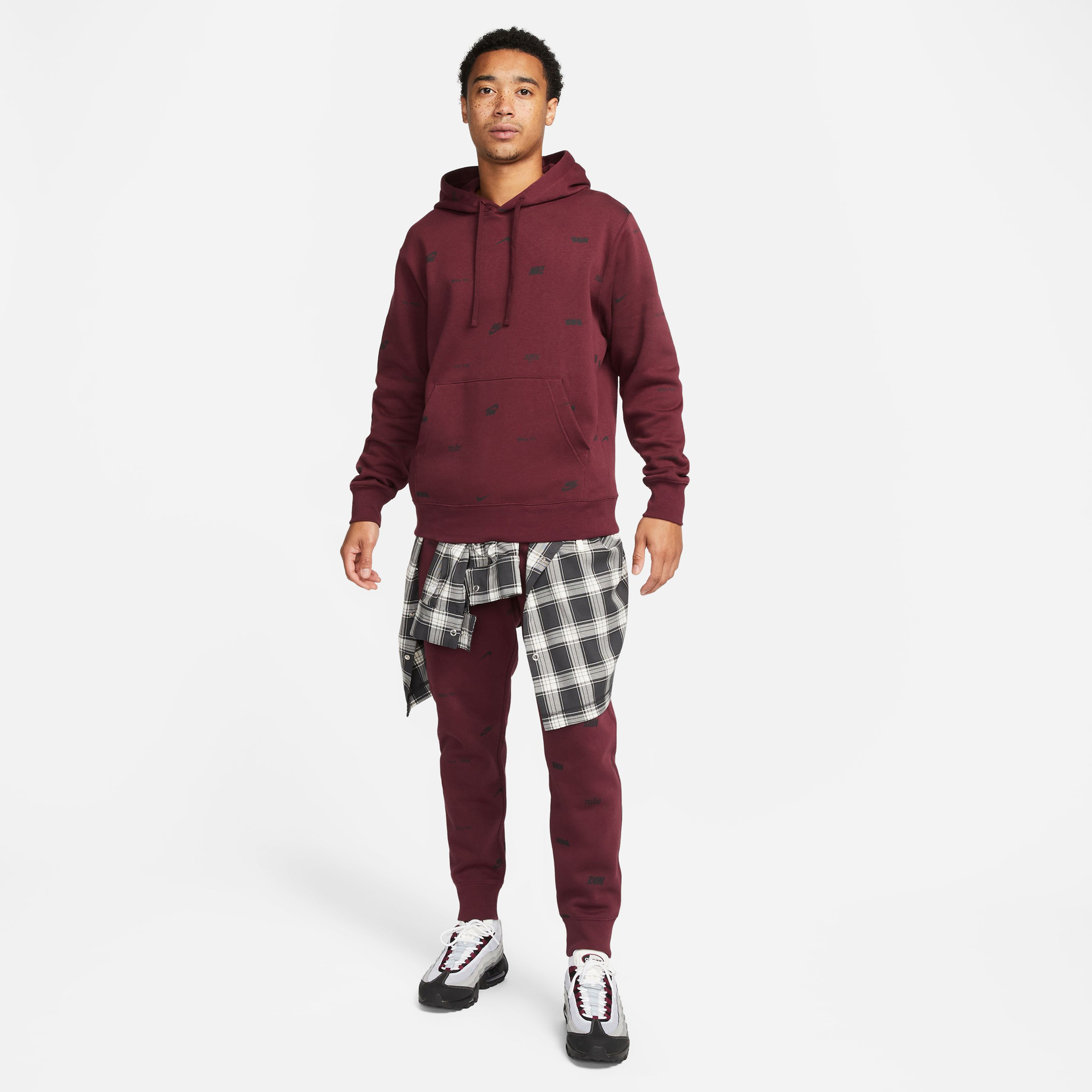 Nike Club Fleece+ Hoodie Erkek Bordo Sweatshirt