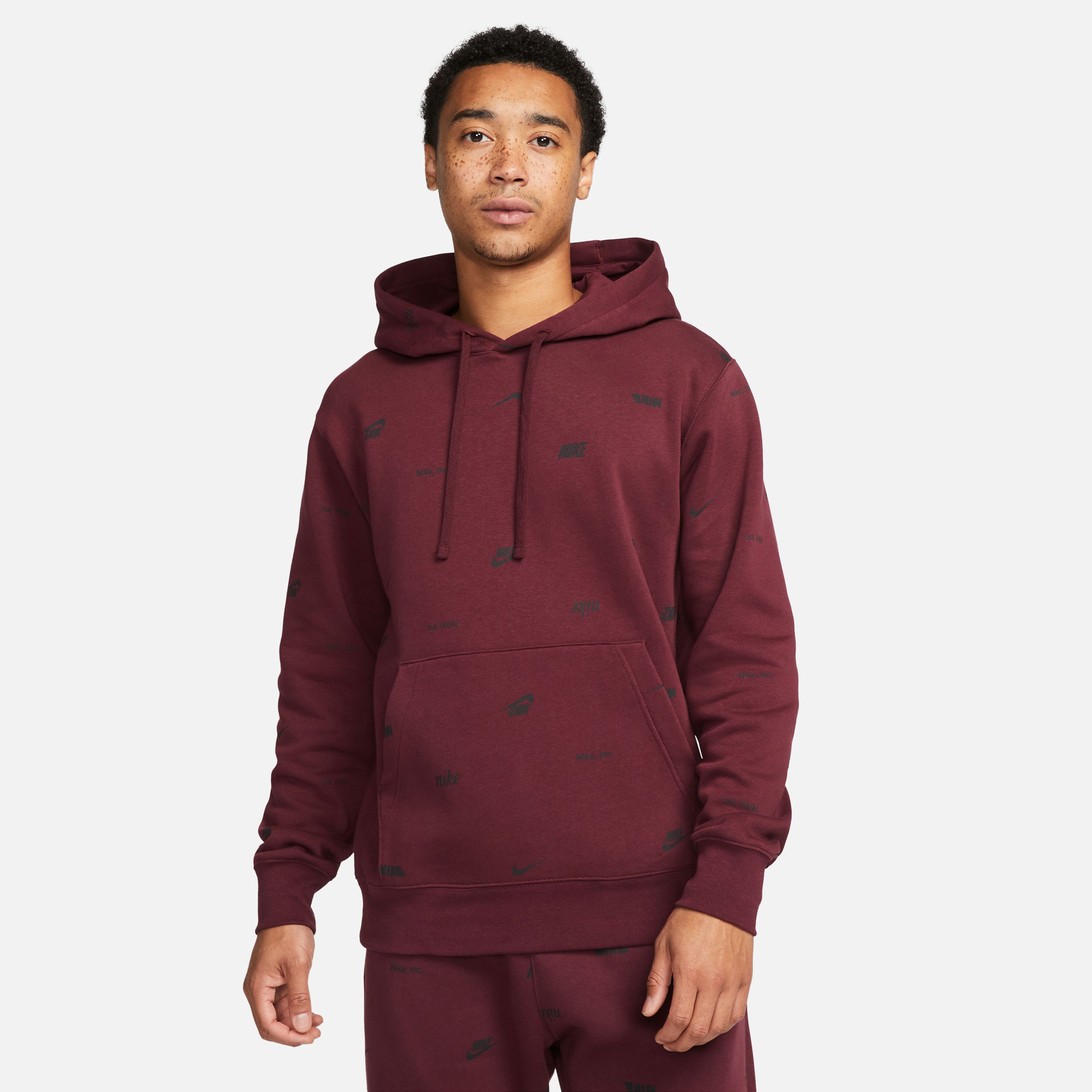 Nike Club Fleece+ Hoodie Erkek Bordo Sweatshirt