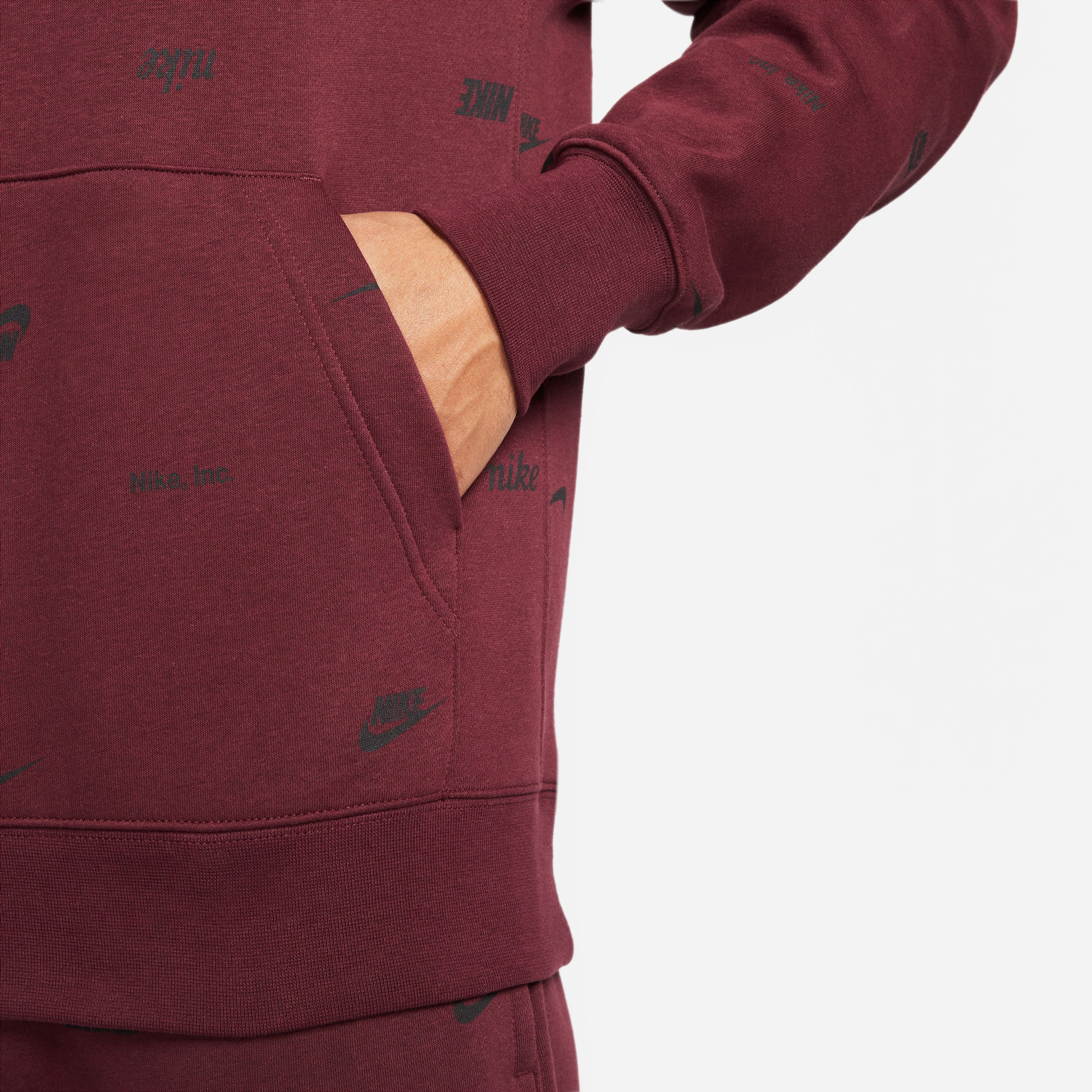 Nike Club Fleece+ Hoodie Erkek Bordo Sweatshirt