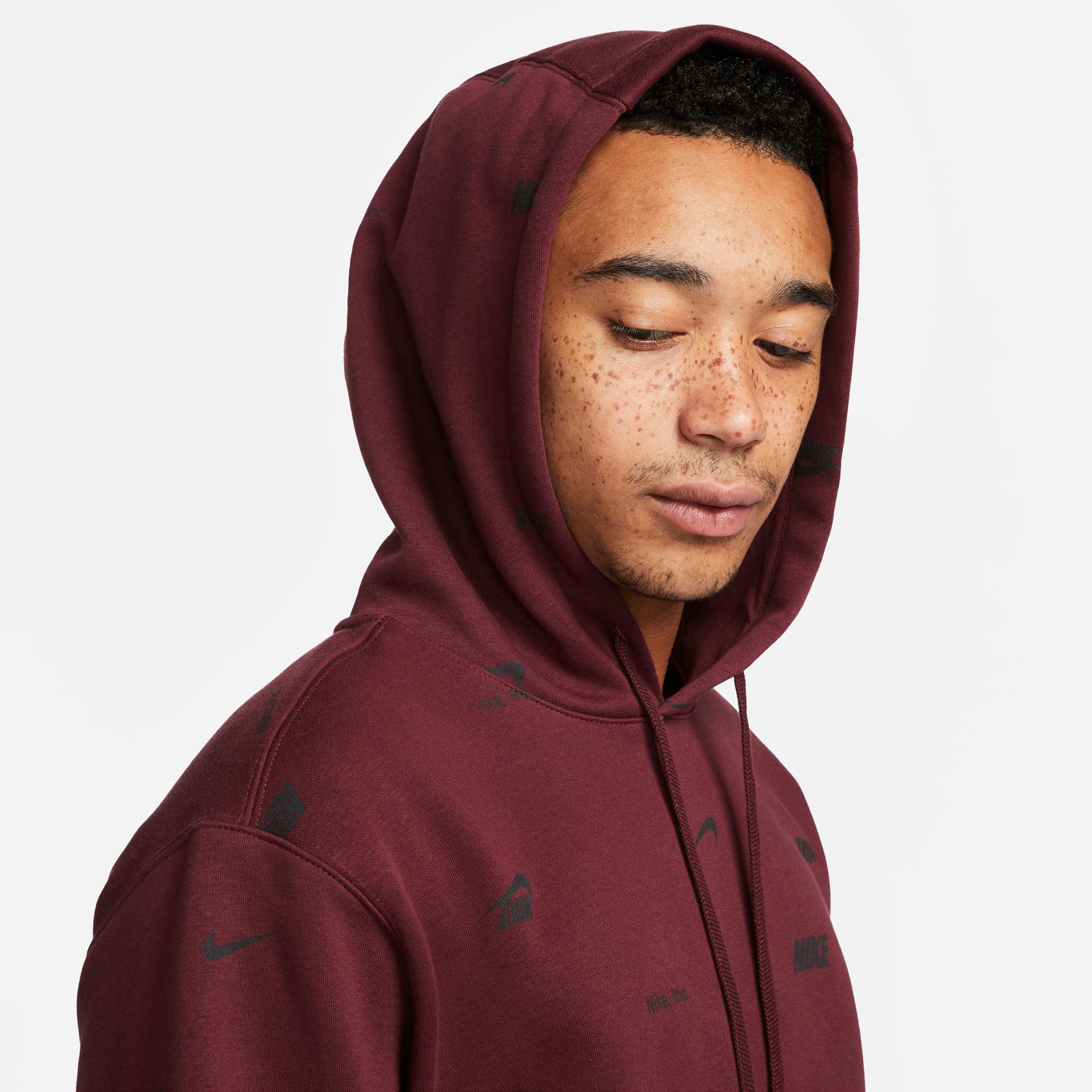 Nike Club Fleece+ Hoodie Erkek Bordo Sweatshirt