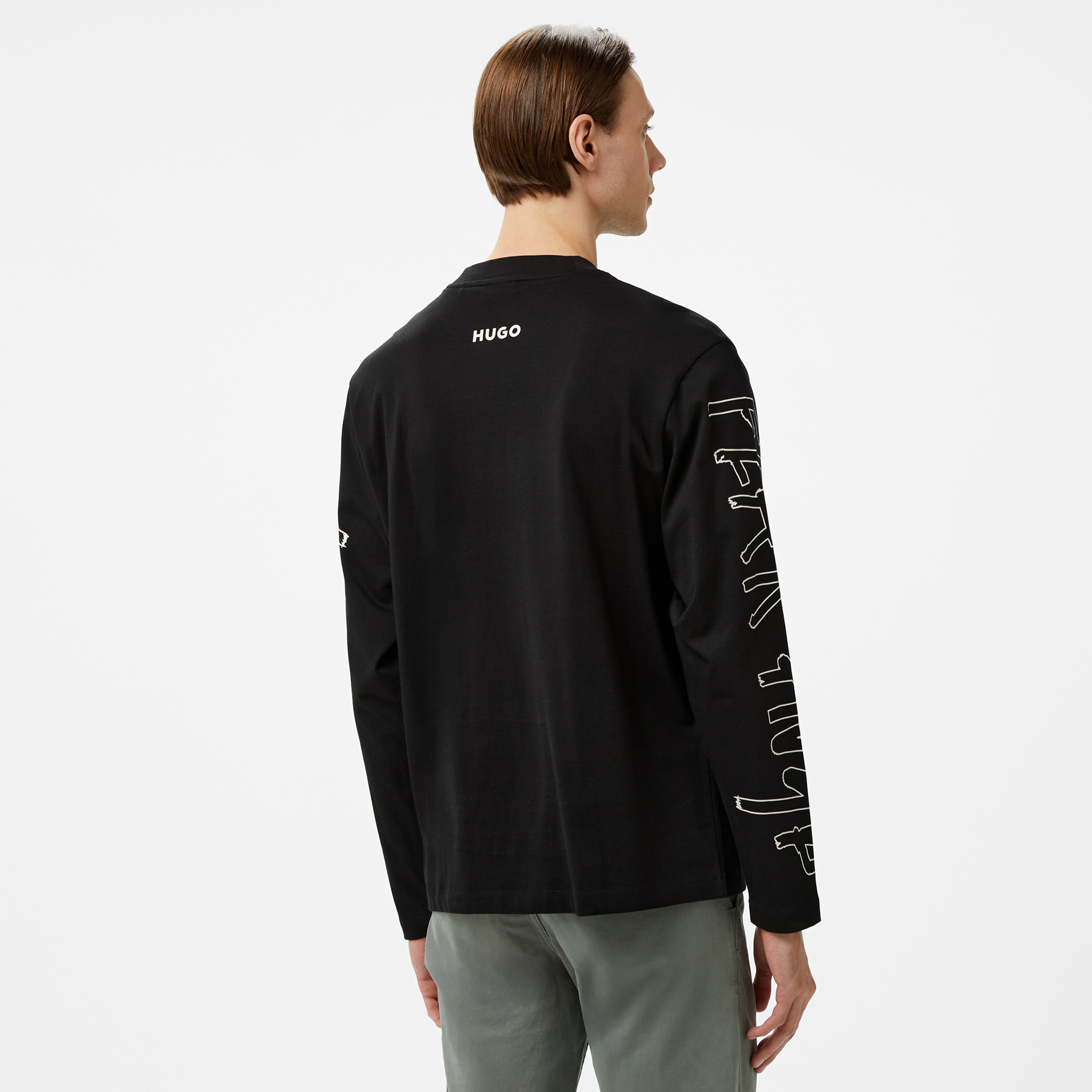 Hugo Dirabbilon solid Erkek Siyah T-Shirt