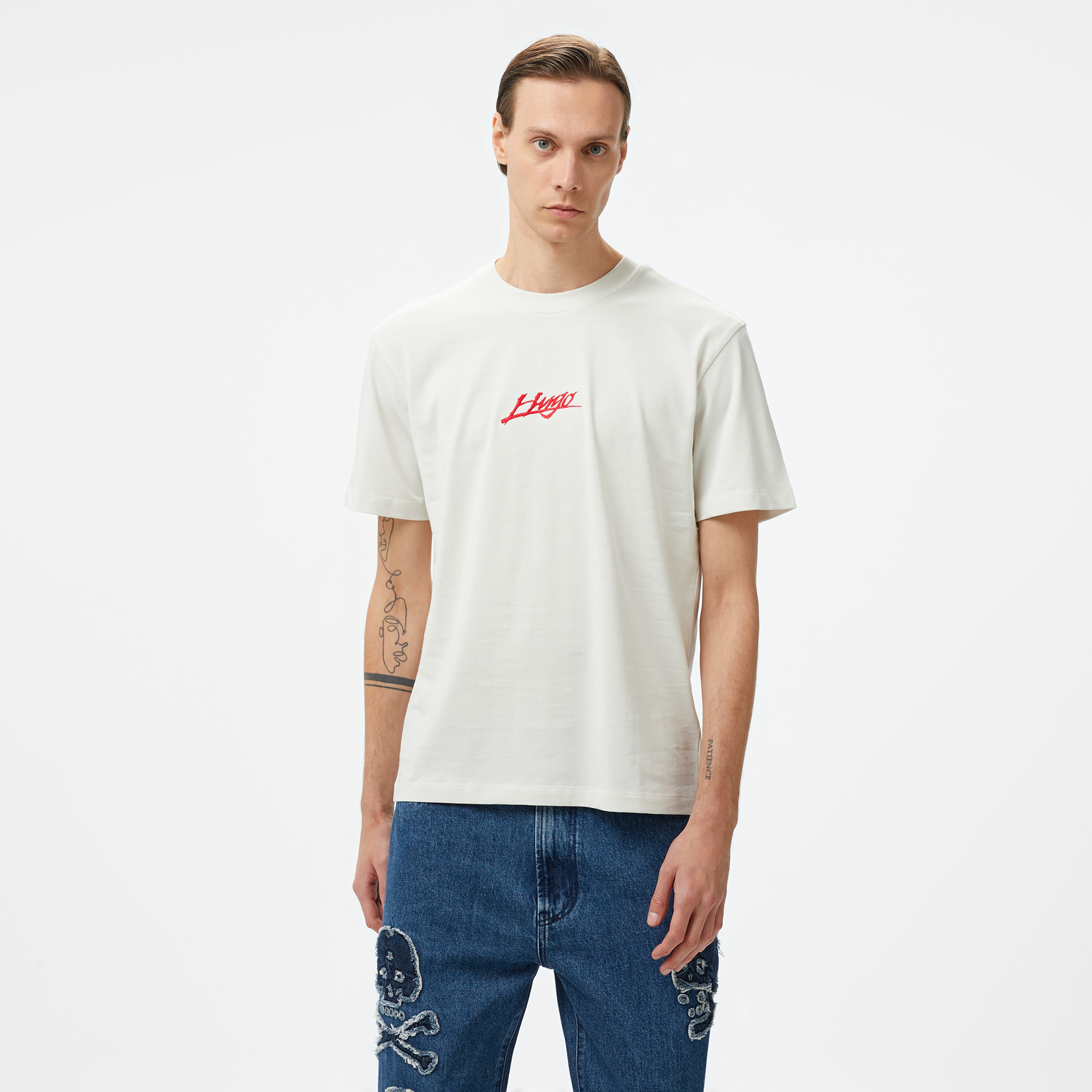Hugo Dlogotee Erkek Beyaz T-Shirt