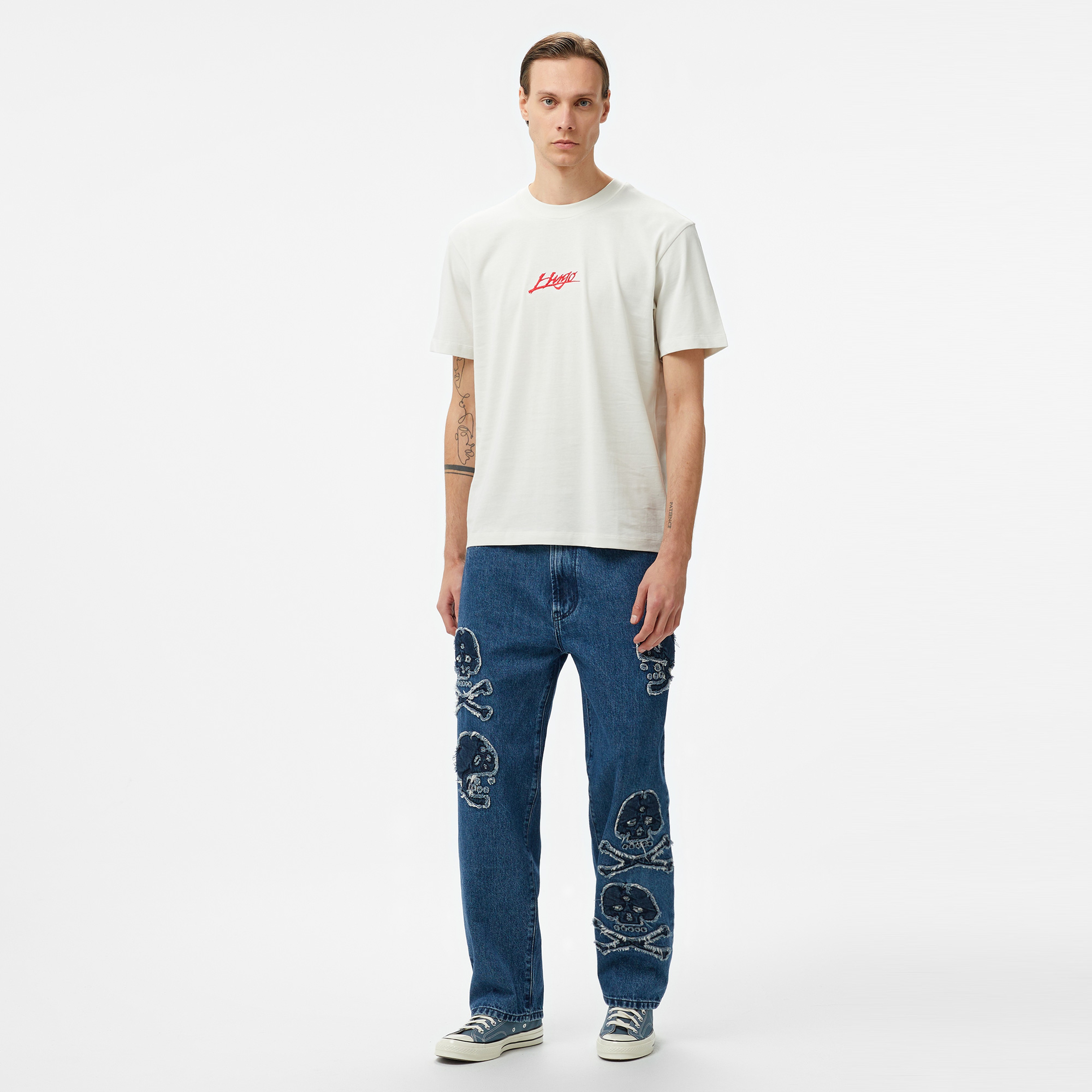 Hugo Dlogotee Erkek Beyaz T-Shirt