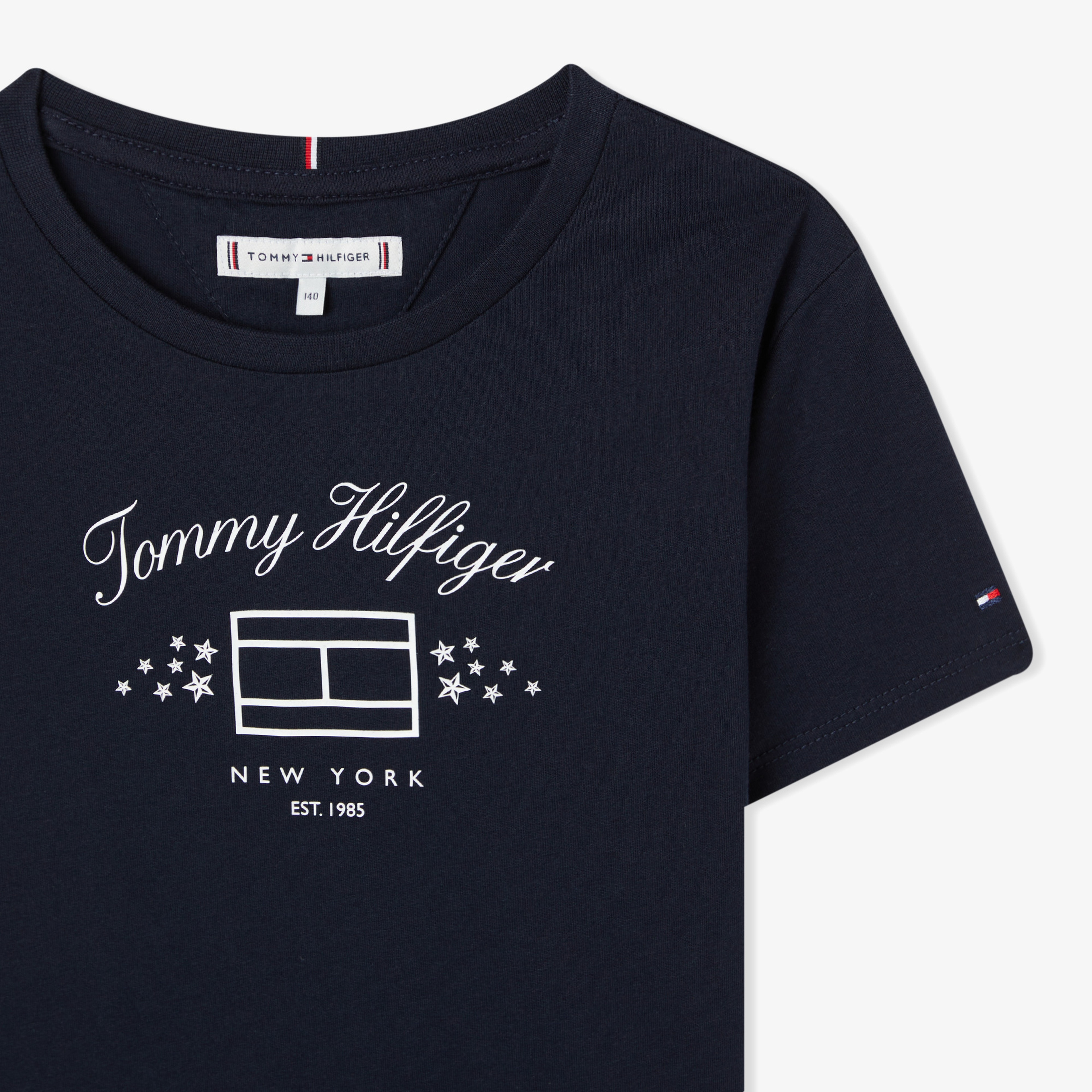 Tommy Hilfiger Stars Flag Print Çocuk Mavi T-Shirt