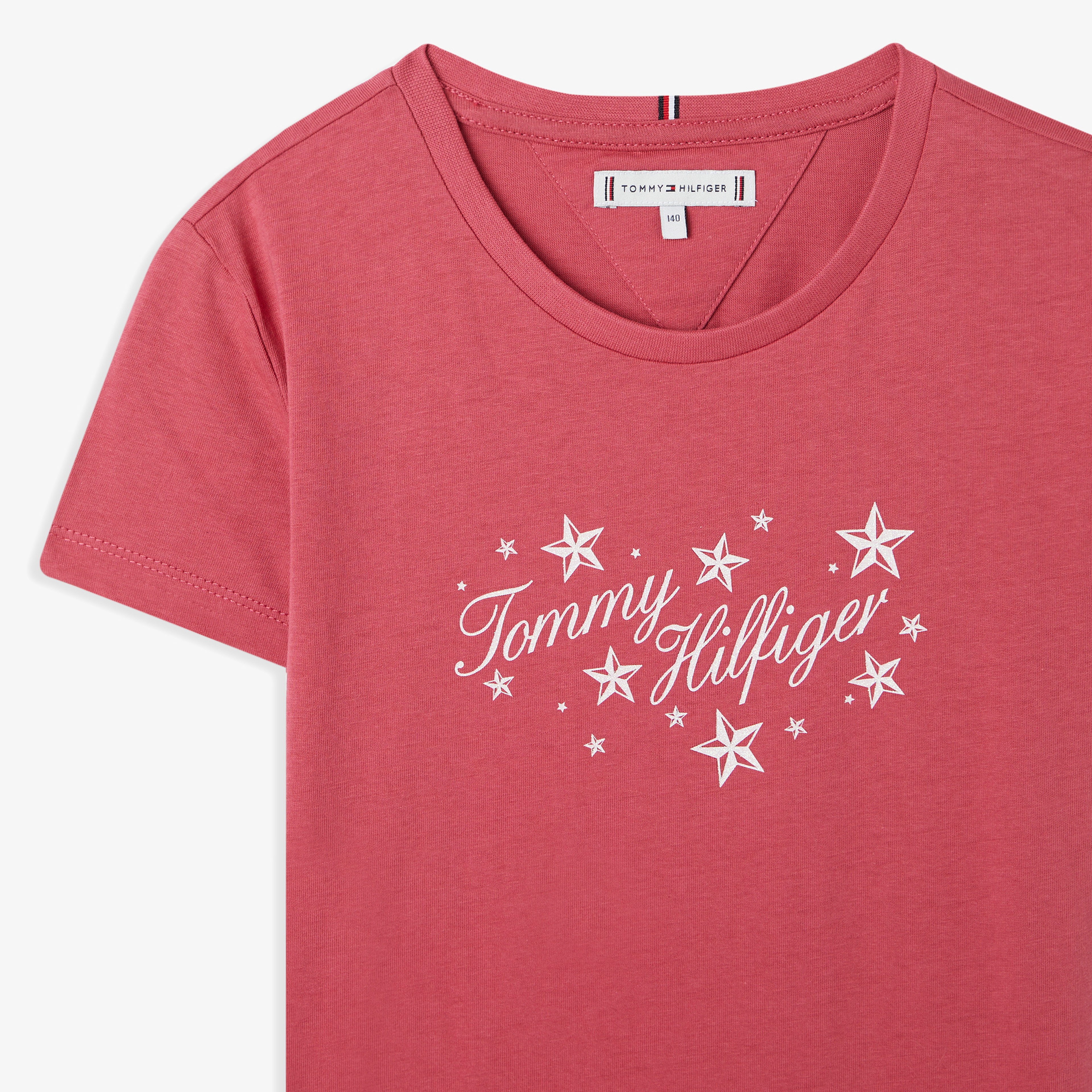 Tommy Hilfiger Tommy Script Glitter Çocuk Pembe T-Shirt