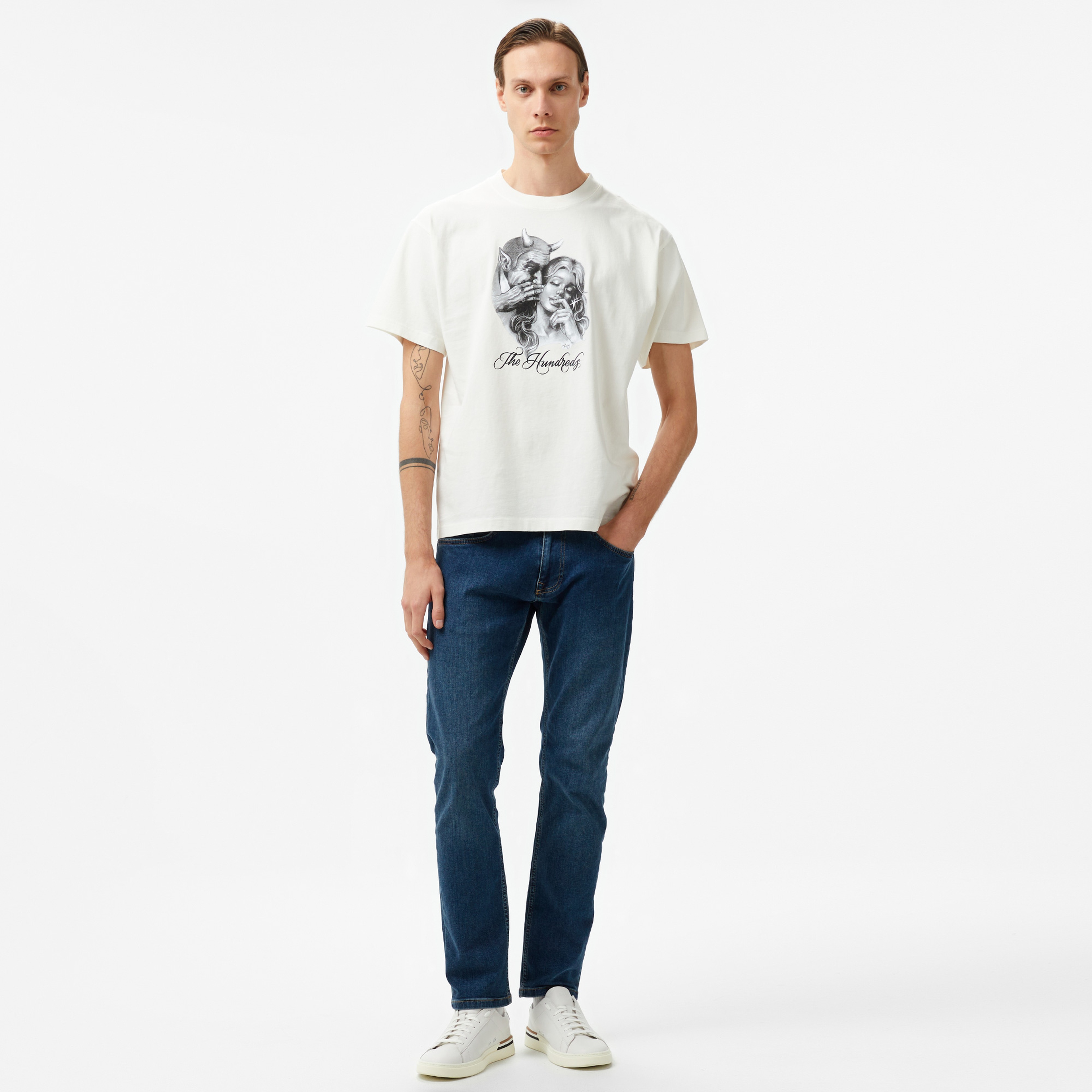 The Hundreds Ear Bender Erkek Beyaz T-Shirt
