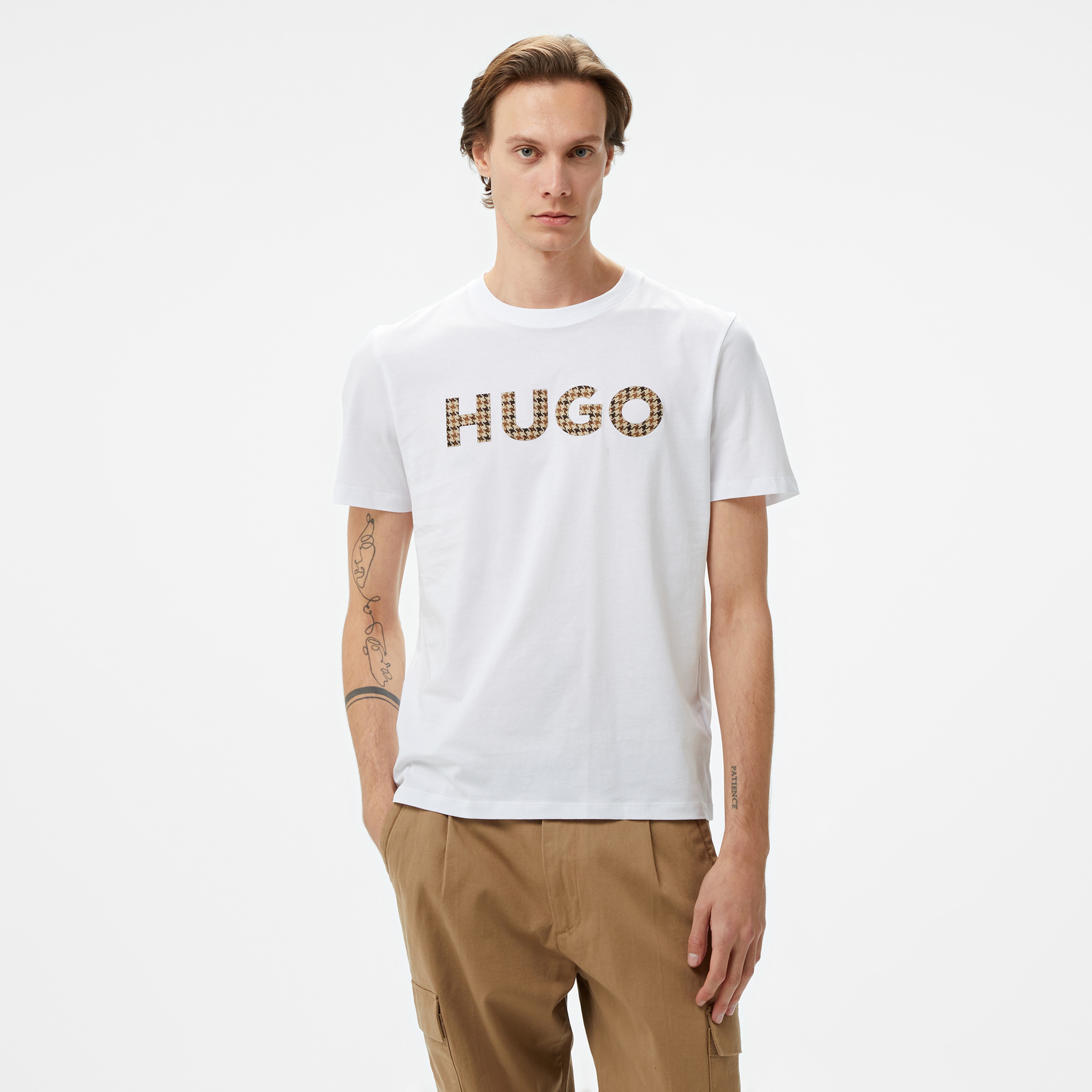Hugo Dulivio_U243 Erkek Beyaz T-Shirt