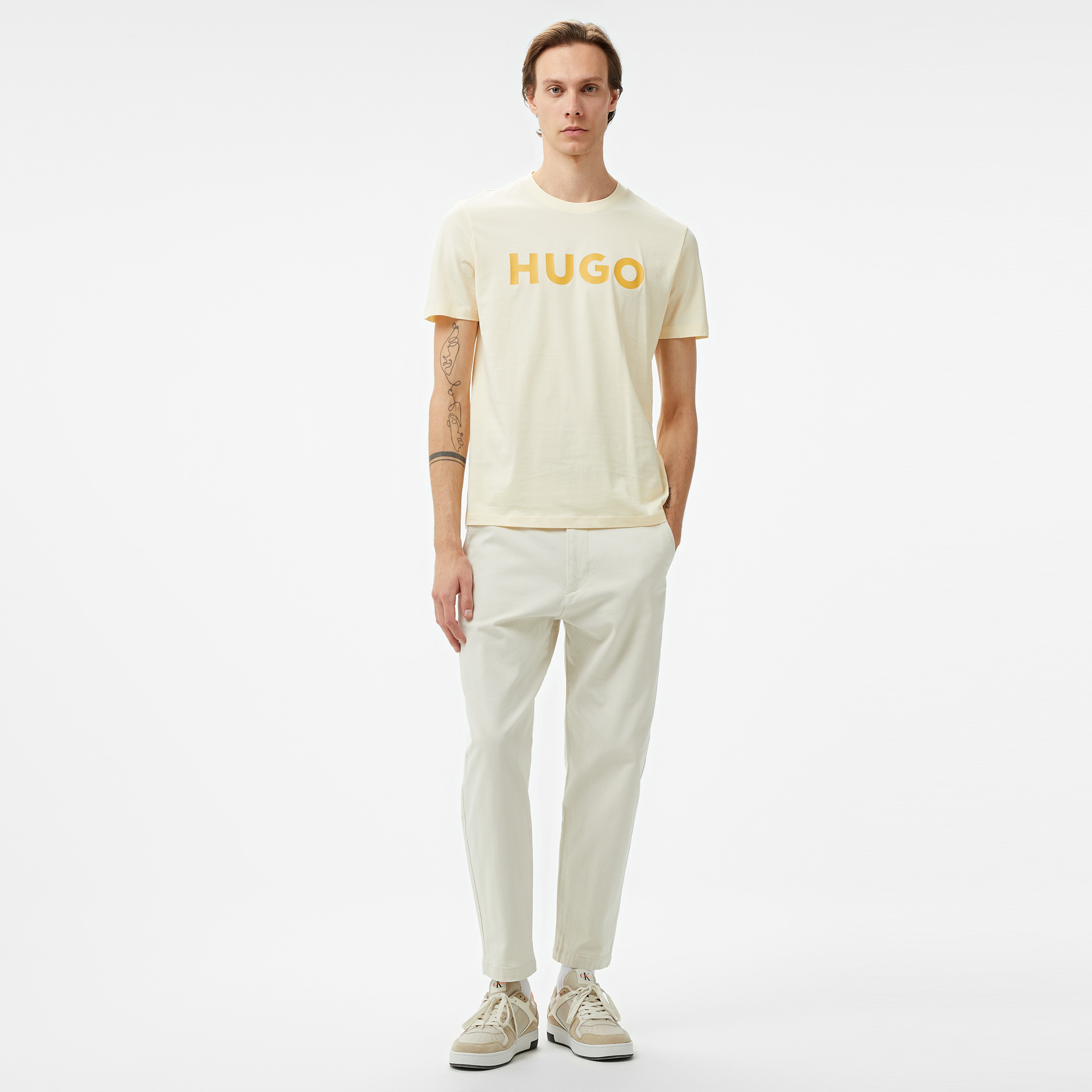 Hugo Dulivio Erkek Bej T-Shirt