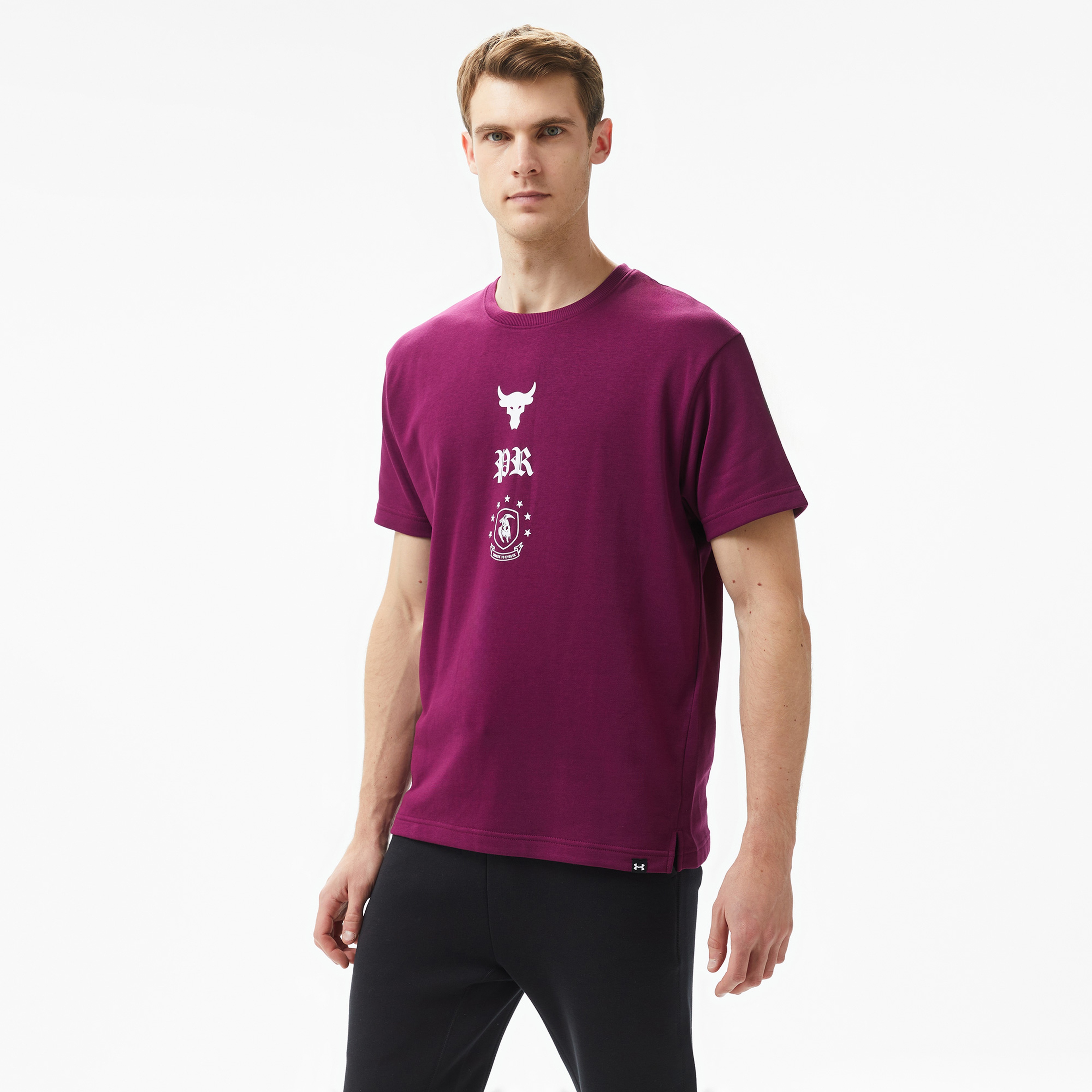Under Armour Project Rock Terry Erkek Mor T-Shirt
