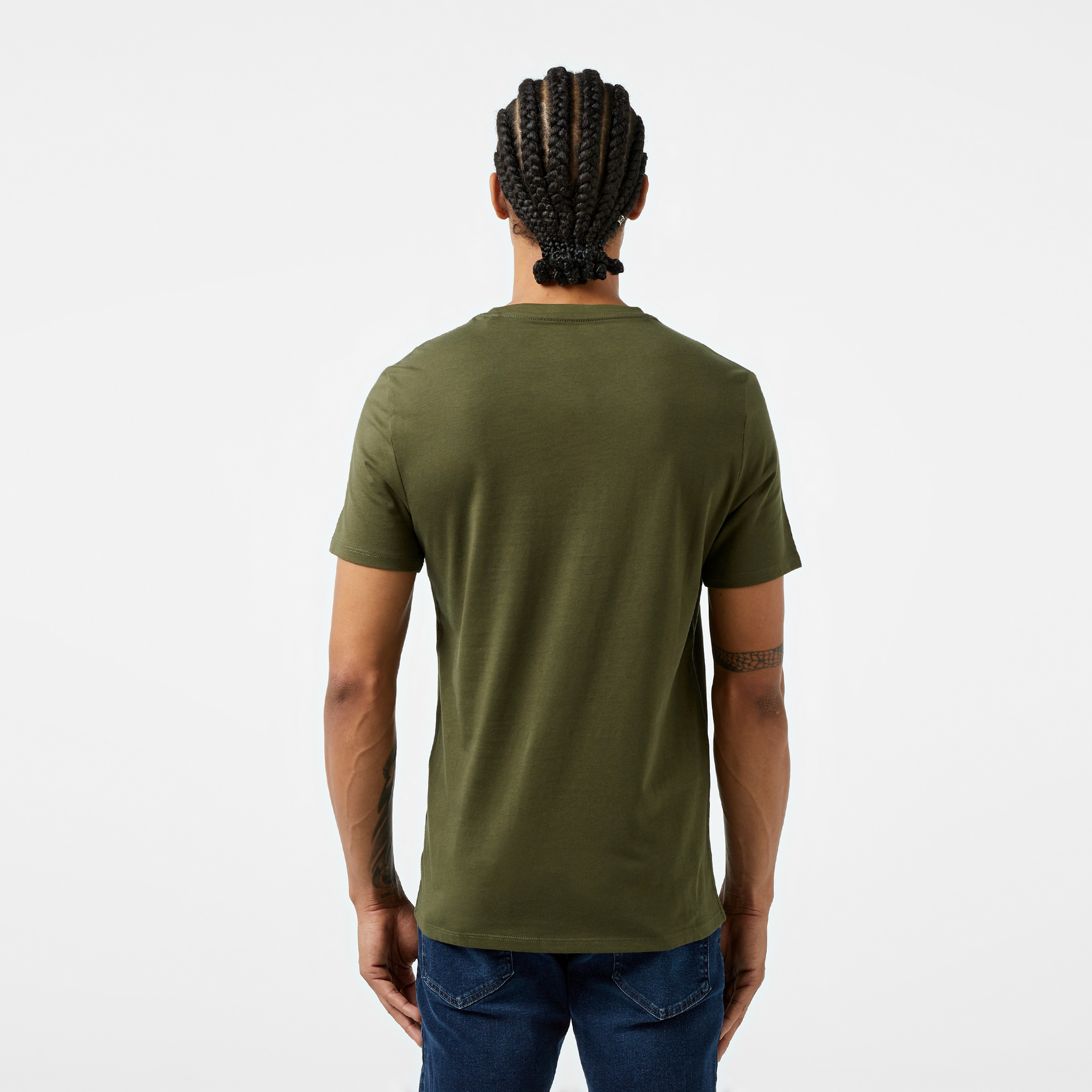 Guess Original Logo Mid Organic Stream Jersey 180 Erkek Yeşil T-Shirt