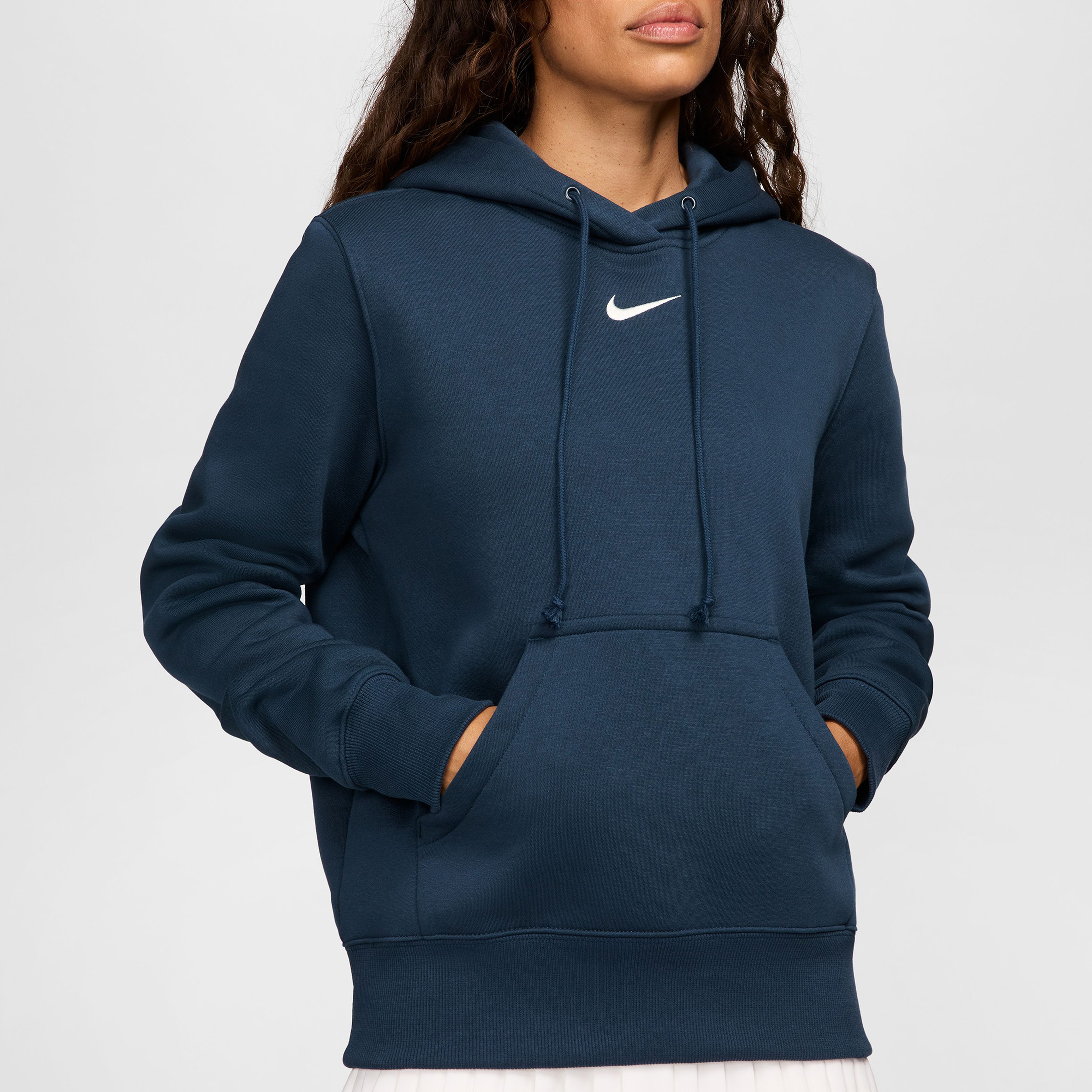 Nike Sportswear Phoenix Fleece Kadın Lacivert Kapüşonlu Sweatshirt