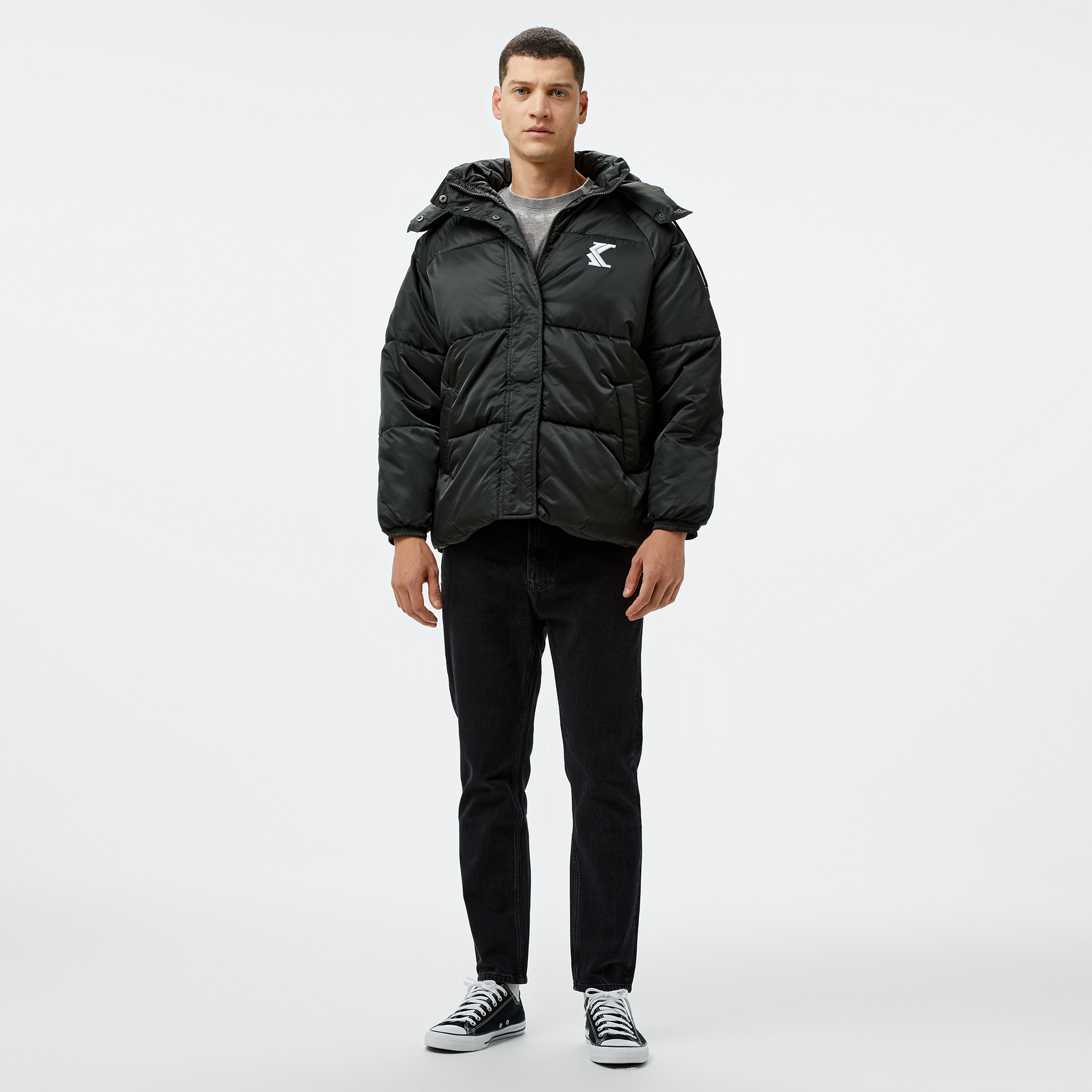 Karl Kani Og Os Puffer Kadın Siyah Mont