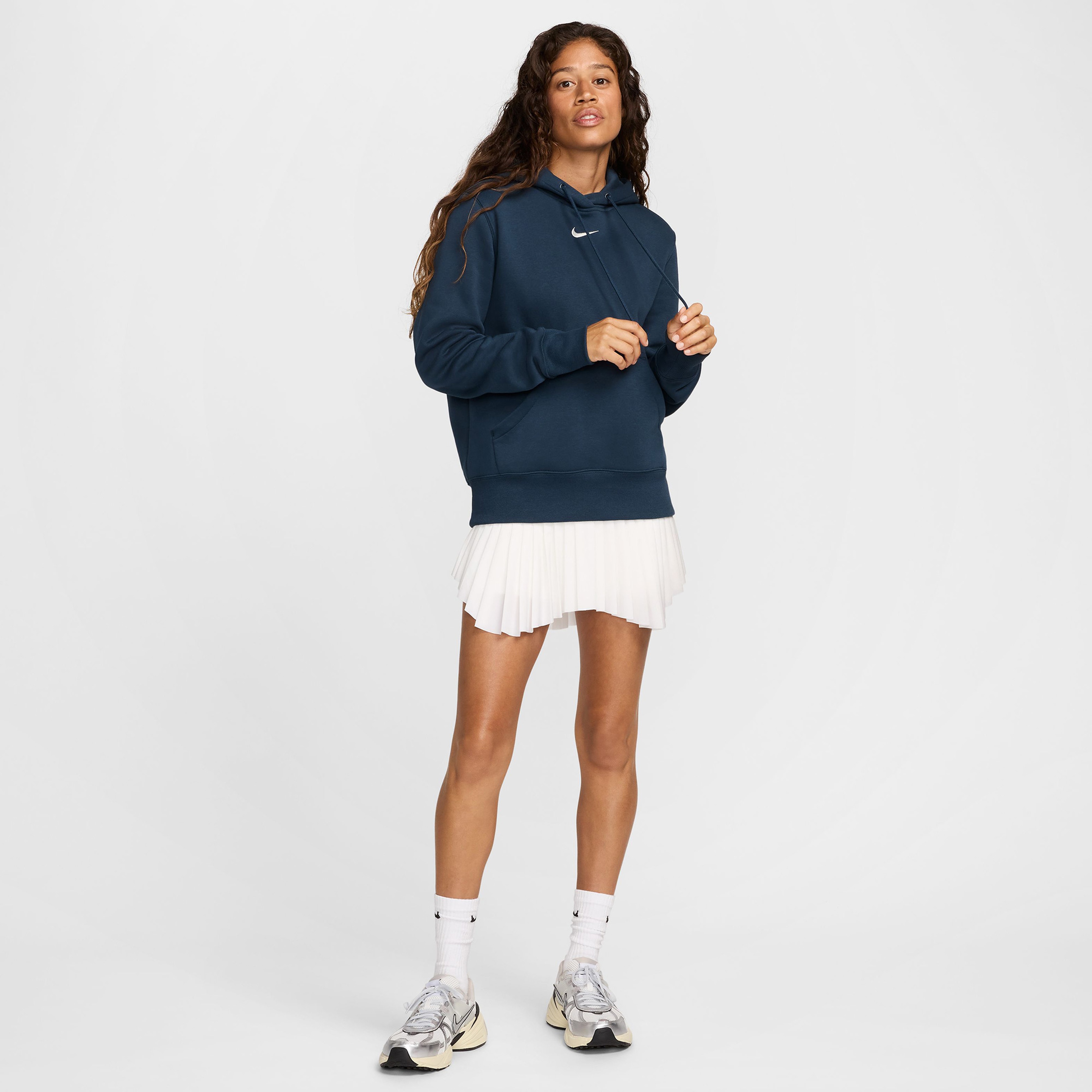 Nike Sportswear Phoenix Fleece Kadın Lacivert Kapüşonlu Sweatshirt