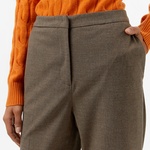 Tommy Hilfiger Flannel Slim Straight Kadın Kahverengi Pantolon