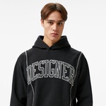 Market Designer Split Erkek Siyah Sweatshirt