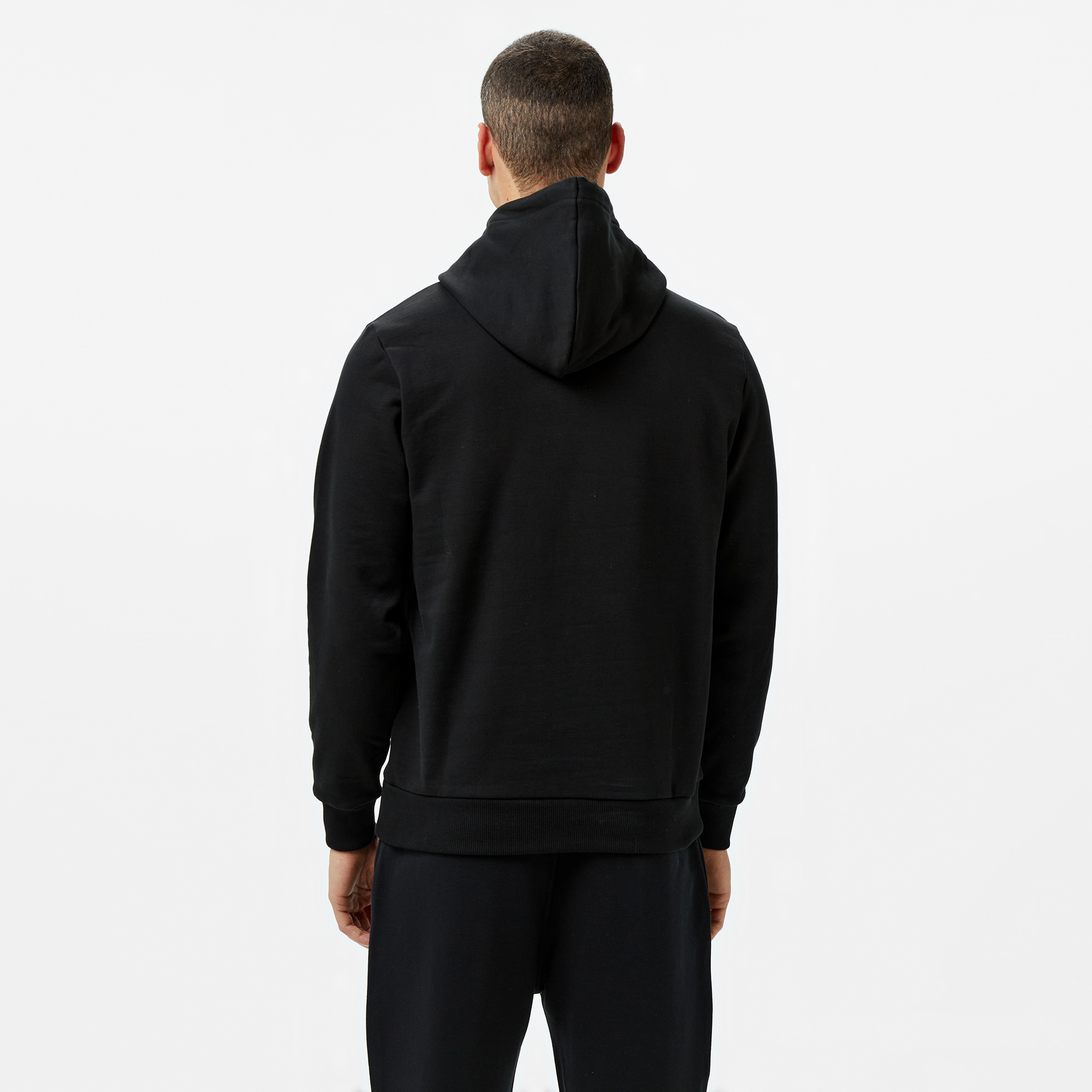 Calvin Klein Raised Concrete Logo Erkek Siyah Hoodie