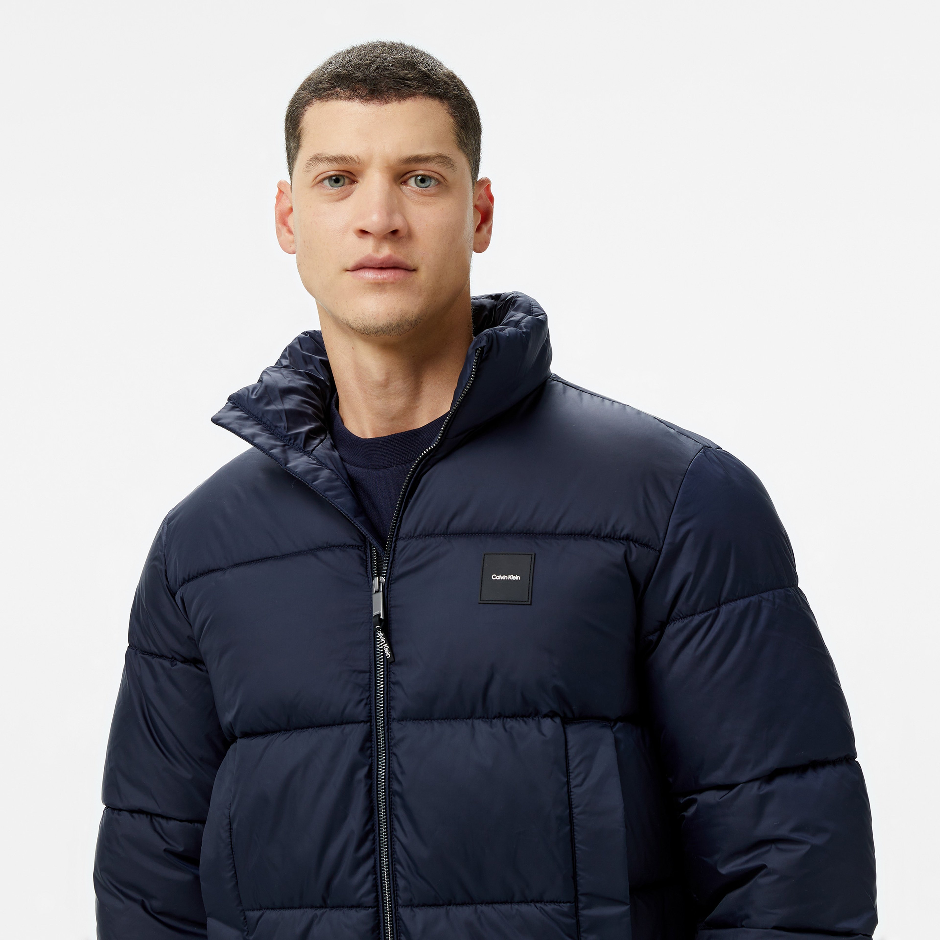 Calvin Klein Quilt Puffer Erkek Lacivert Mont