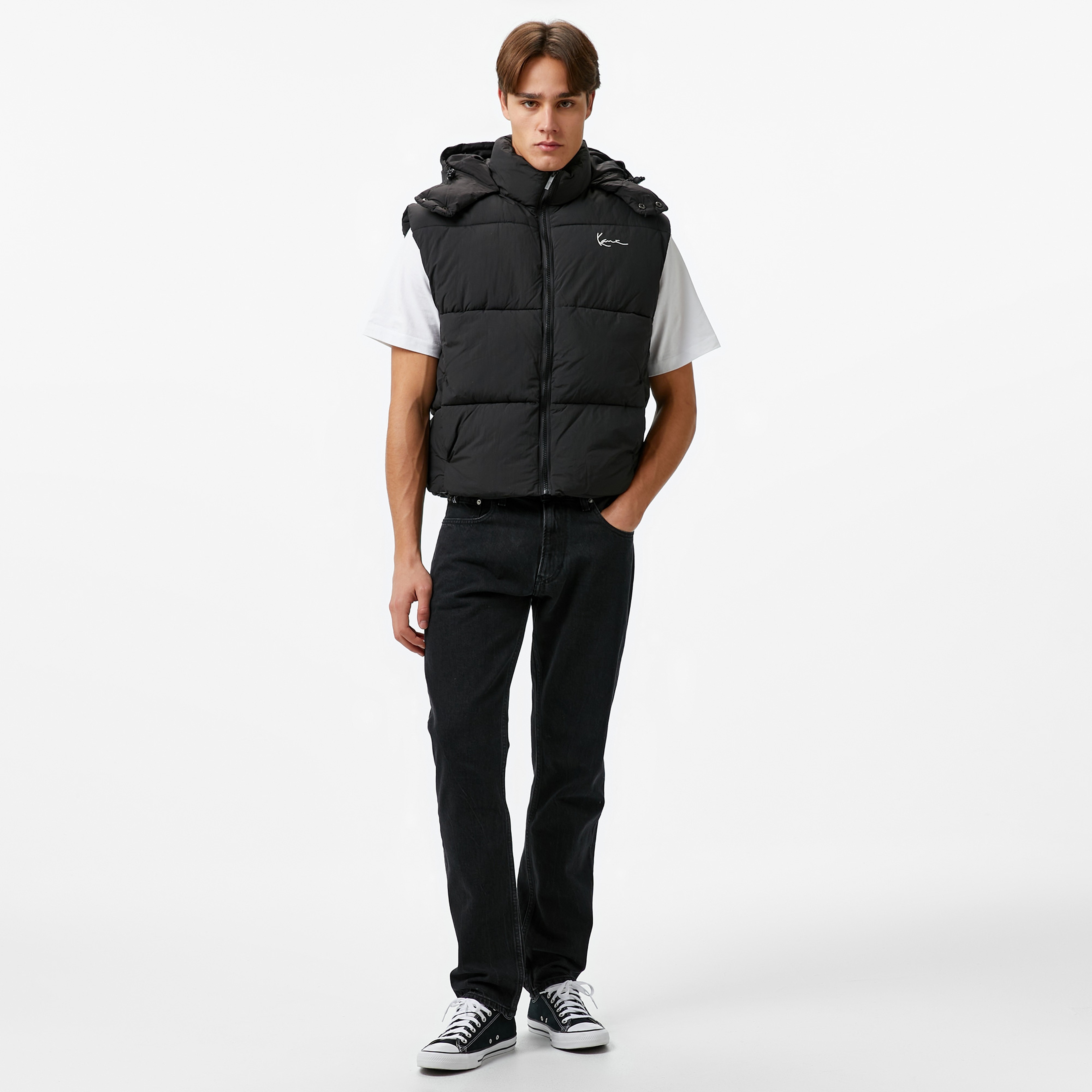 Karl Kani Small Signature Puffer Erkek Siyah Yelek