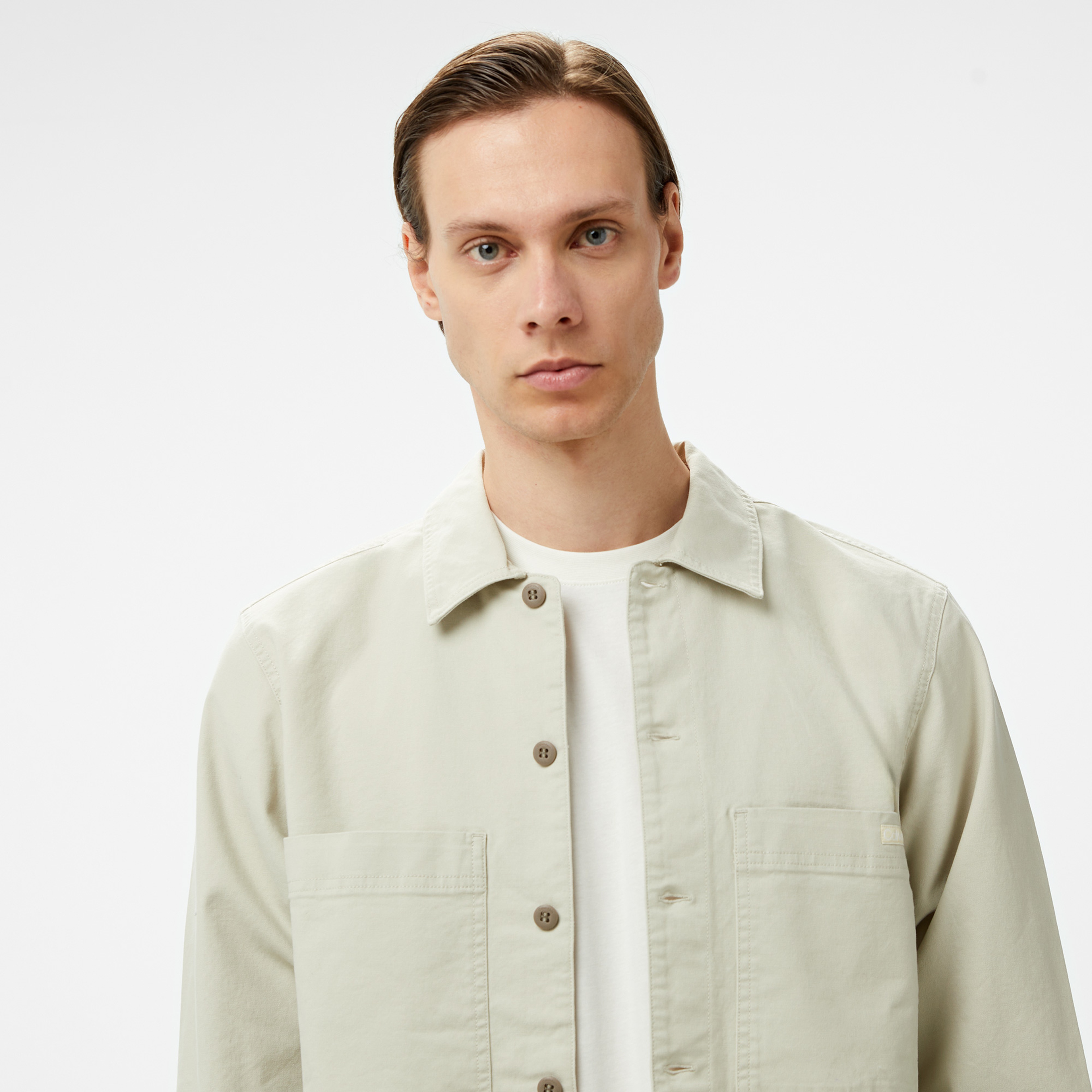 Calvin Klein Jeans Relaxed Utility Erkek Krem Gömlek