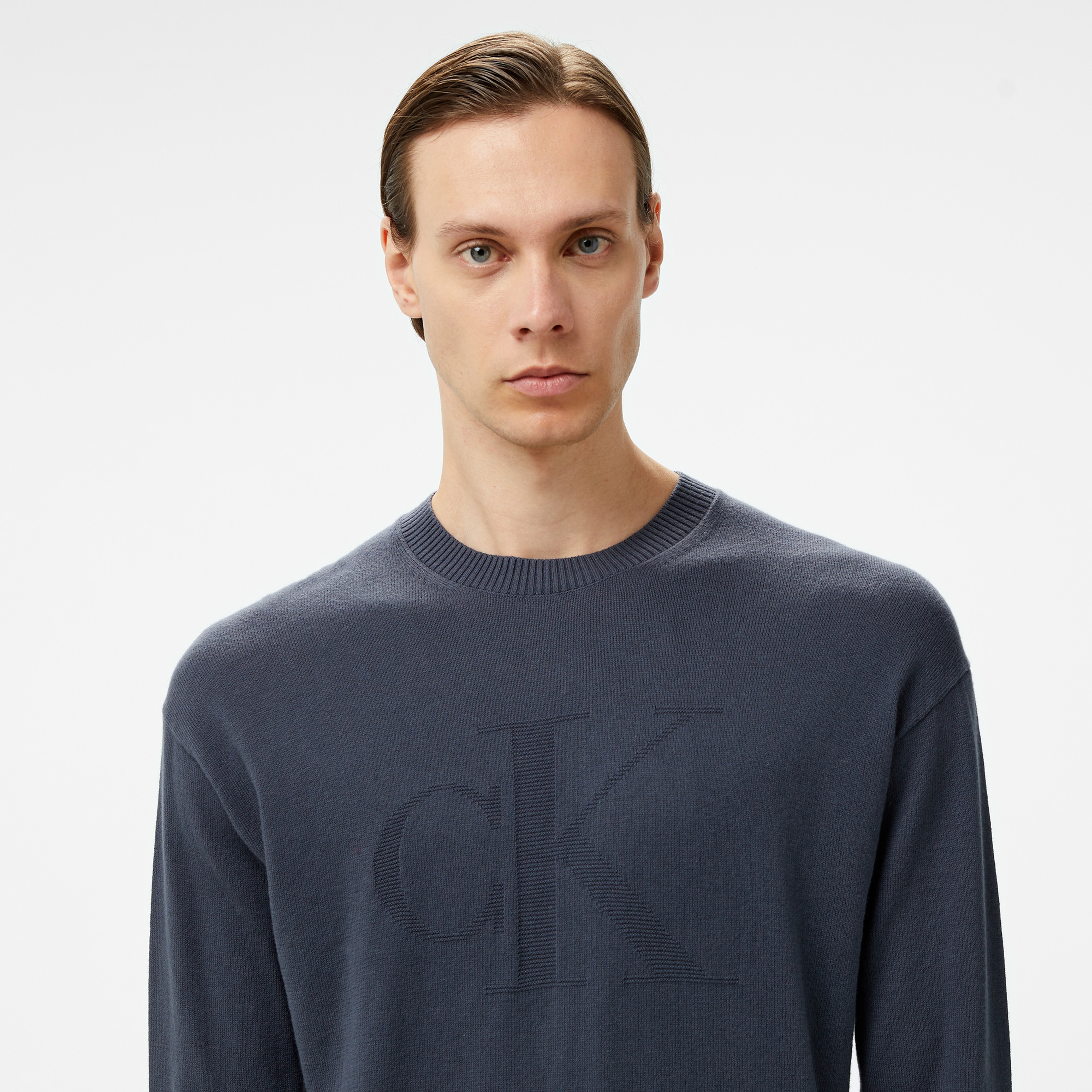 Calvin Klein Jeans intarsia Mix Stitch Erkek Siyah Kazak