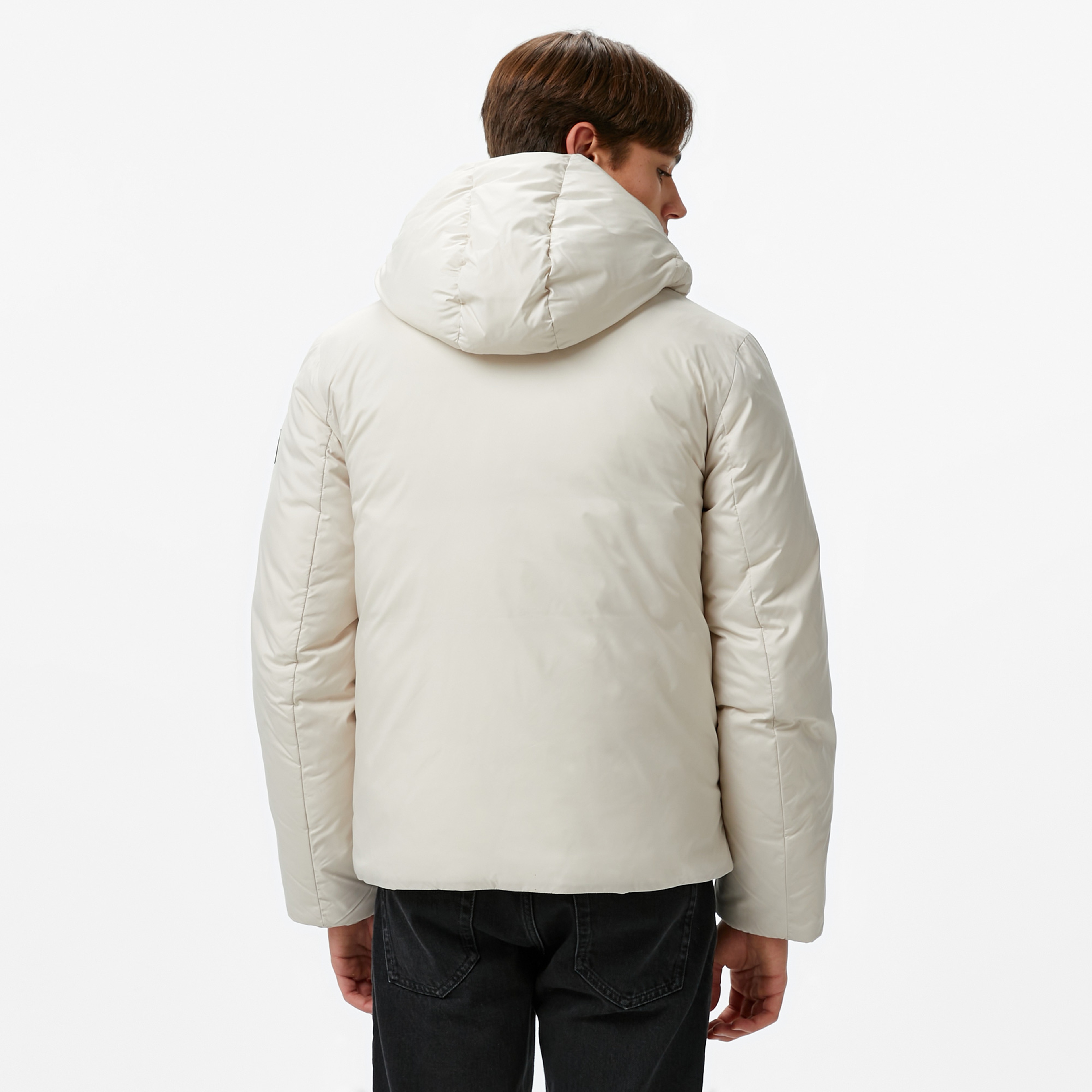 Calvin Klein Non Quilt Padded Hooded Erkek Bej Mont