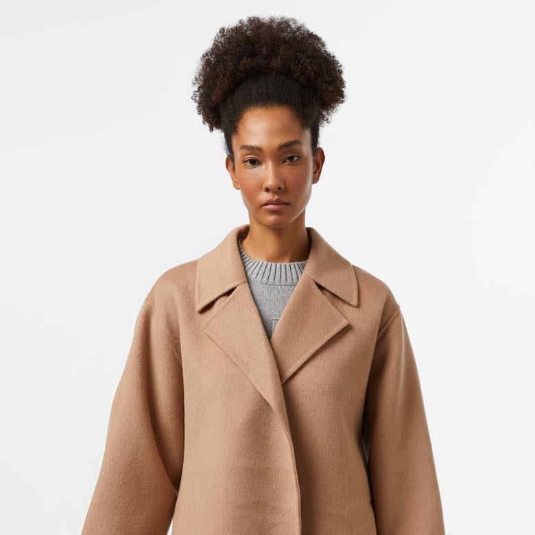 Calvin Klein Wool Long Wrap Kadın Kahverengi Trençkot