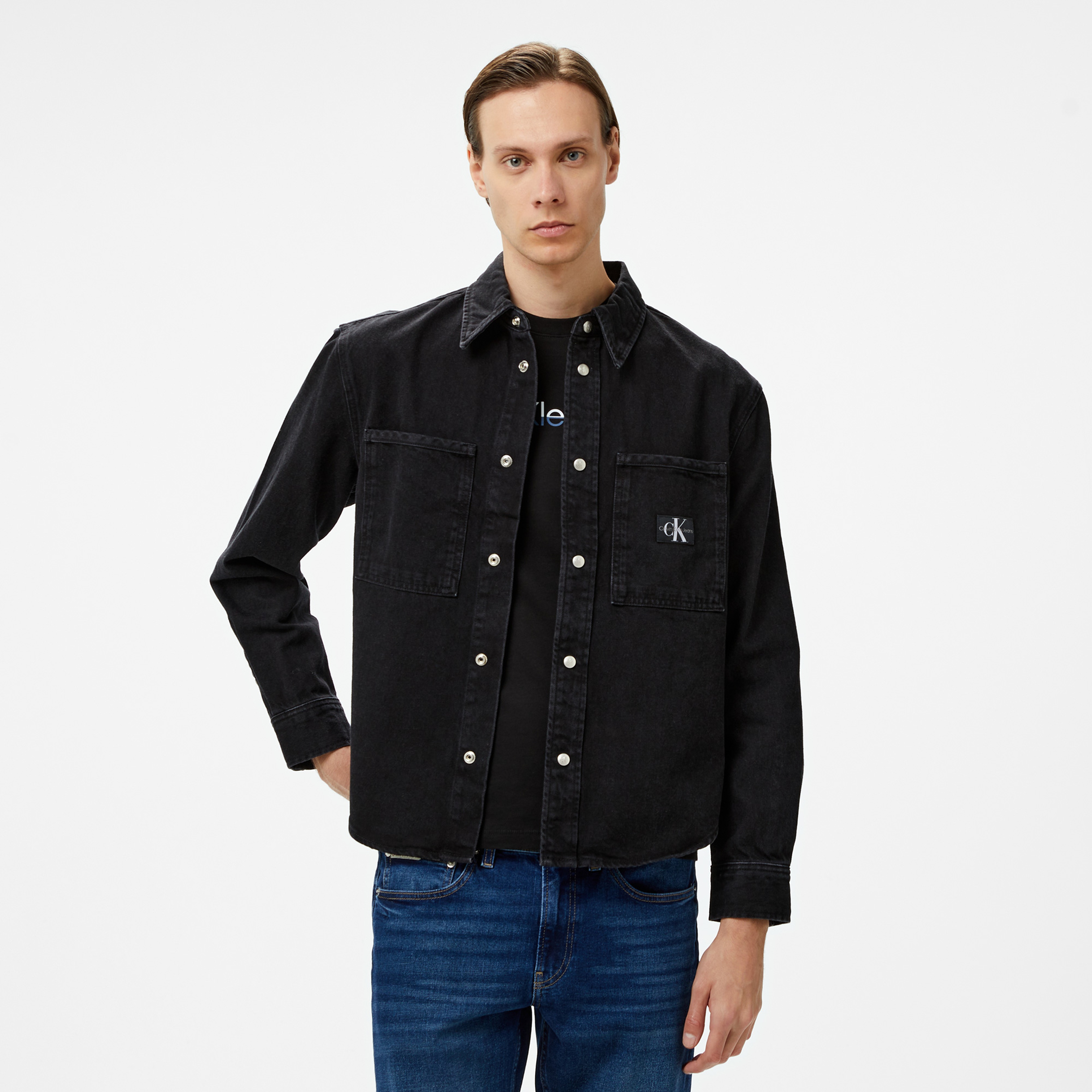 Calvin Klein Jeans Erkek Mavi Gömlek