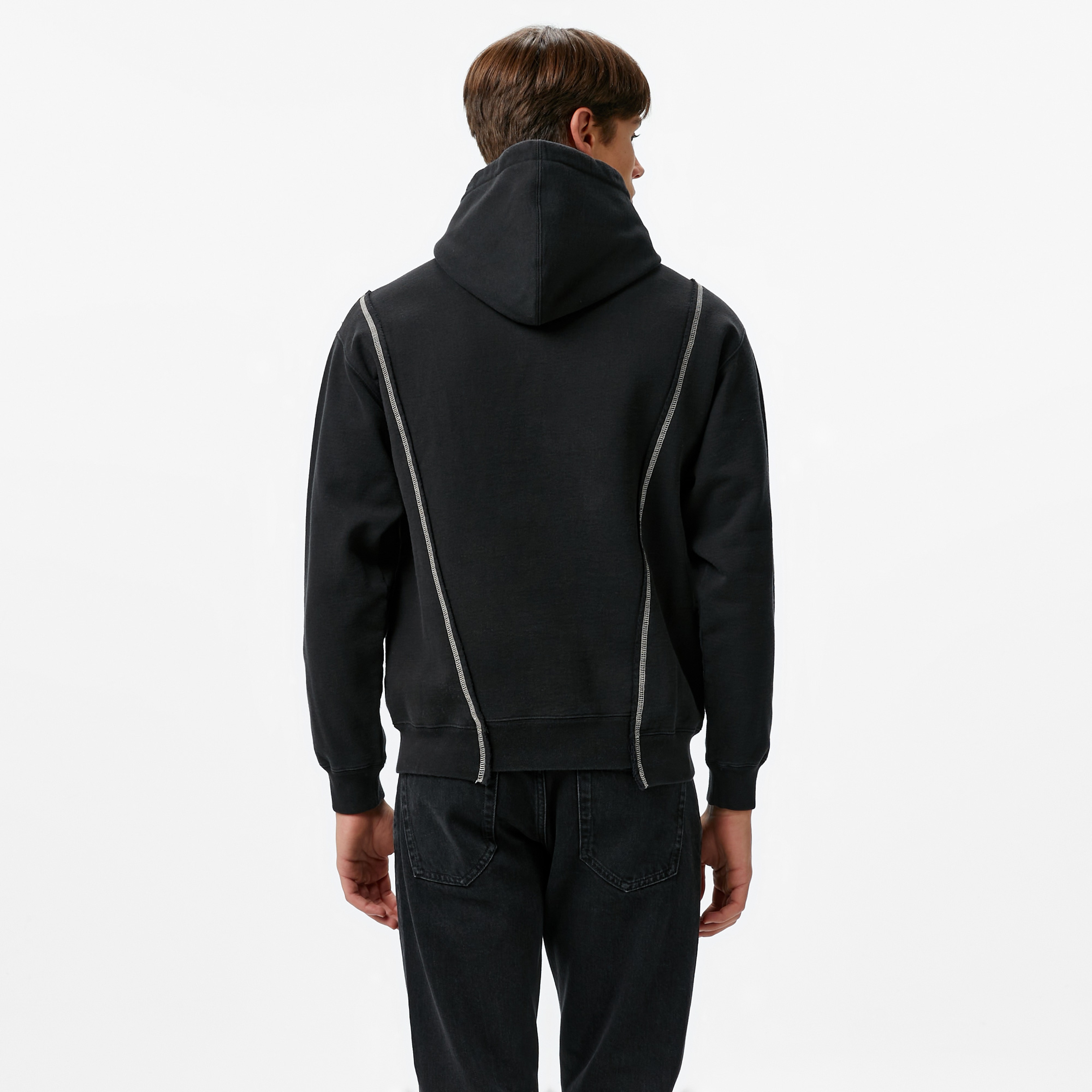 Market Designer Split Erkek Siyah Sweatshirt