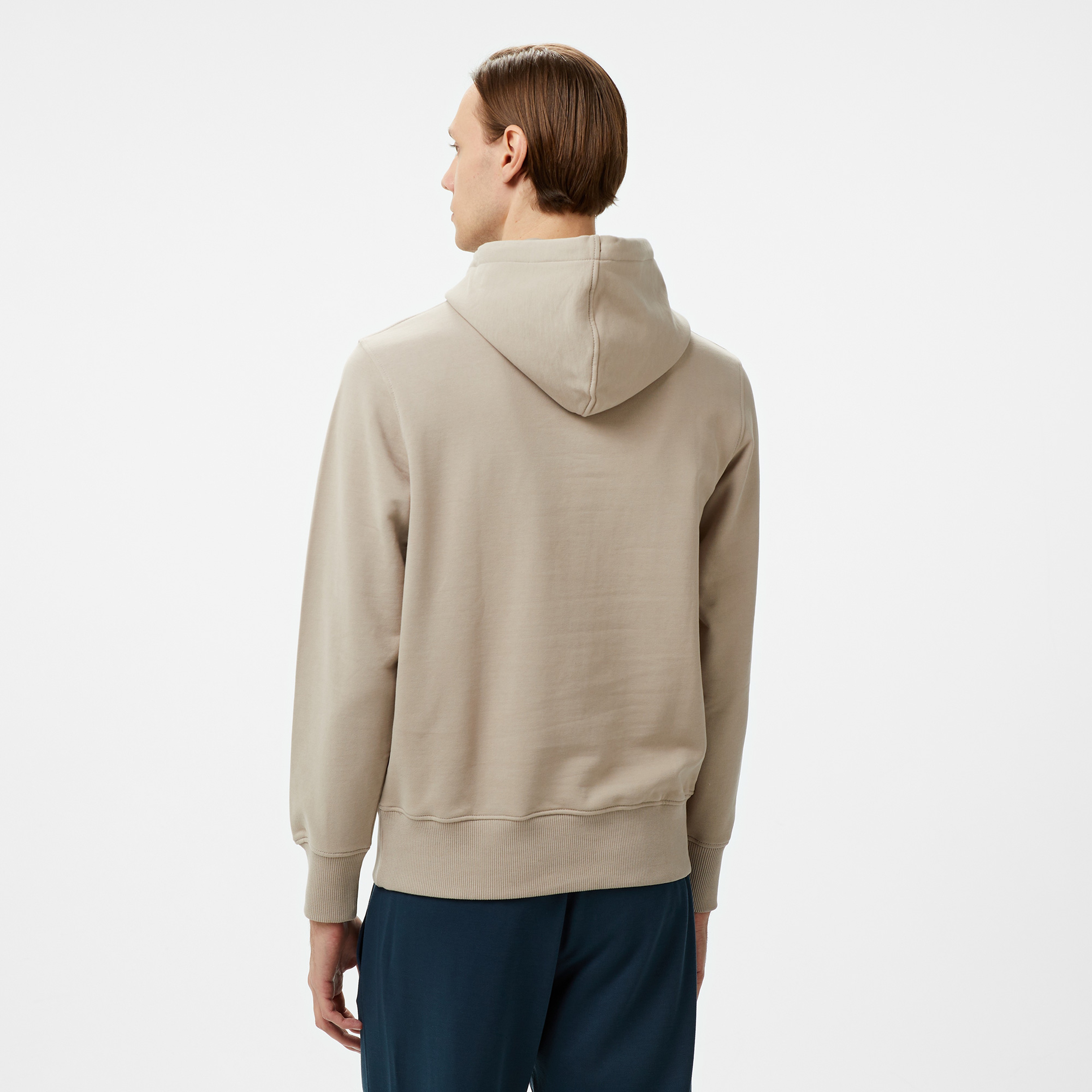 Calvin Klein Jeans Distressed Monologo Erkek Bej Hoodie
