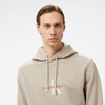Calvin Klein Jeans Distressed Monologo Erkek Bej Hoodie
