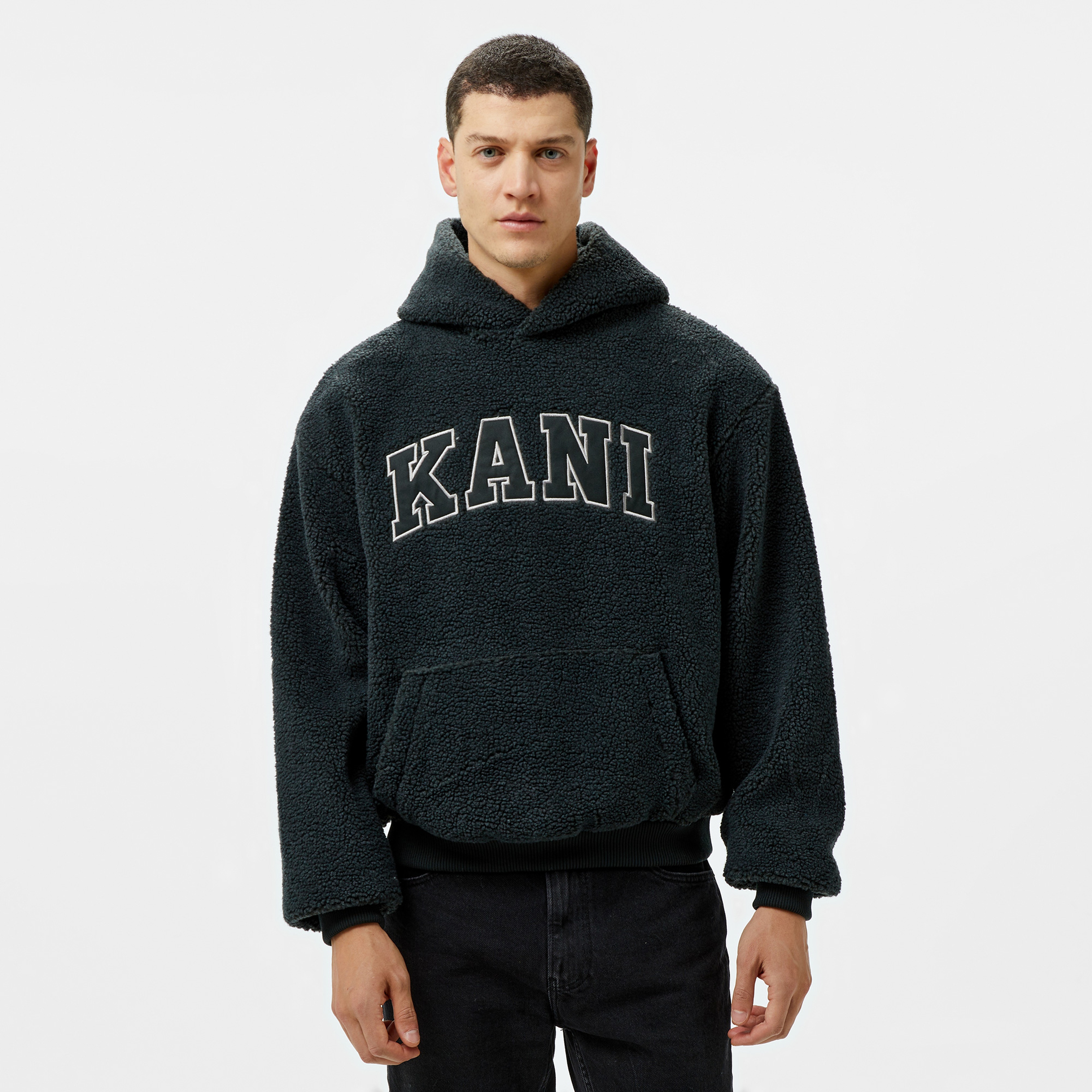 Karl Kani Serif Teddy Erkek Gri Sweatshirt