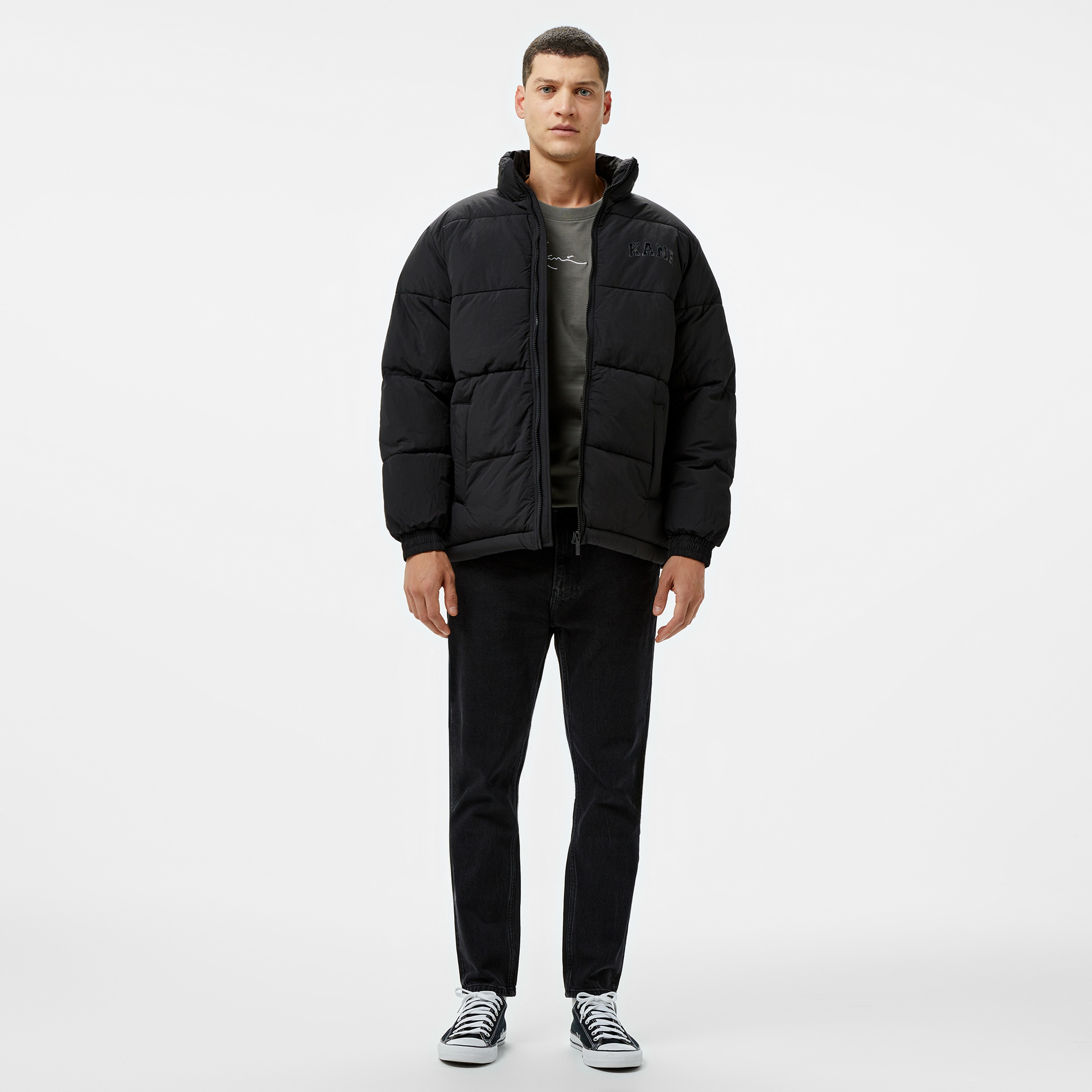 Karl Kani Serif 89 Puffer Erkek Siyah Ceket