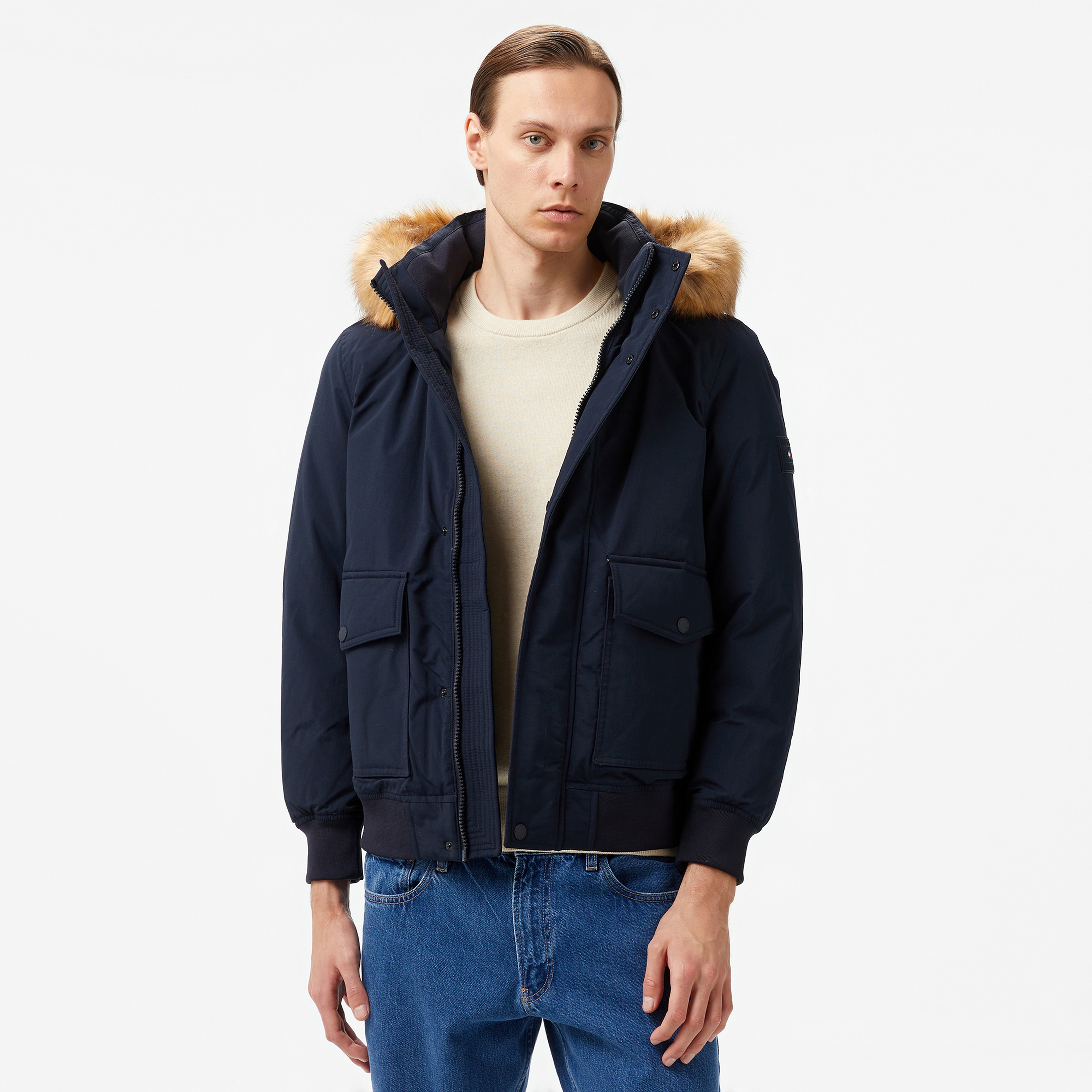 Tommy Hilfiger Rockie Down Erkek Mavi Bomber Mont
