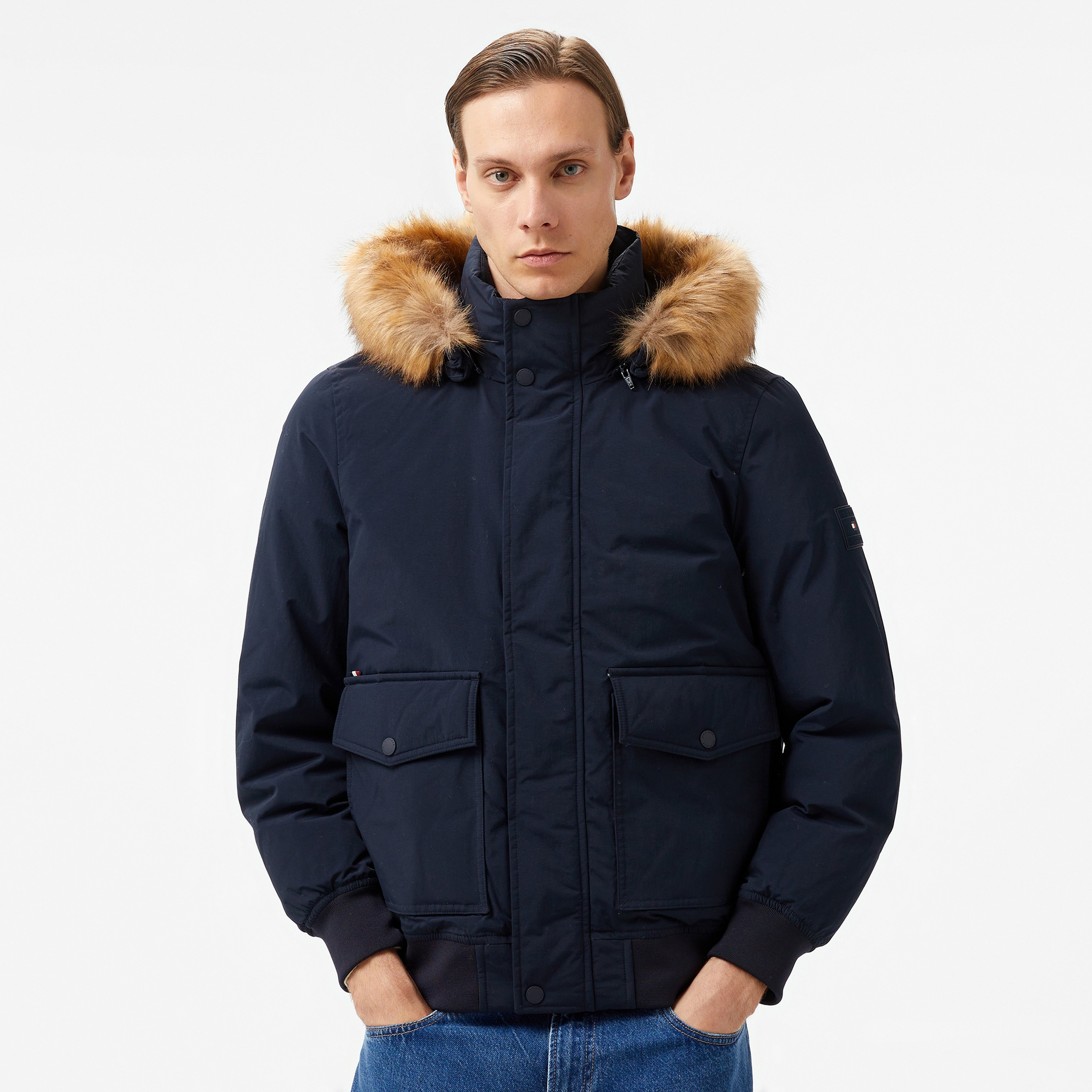 Tommy Hilfiger Rockie Down Erkek Mavi Bomber Mont