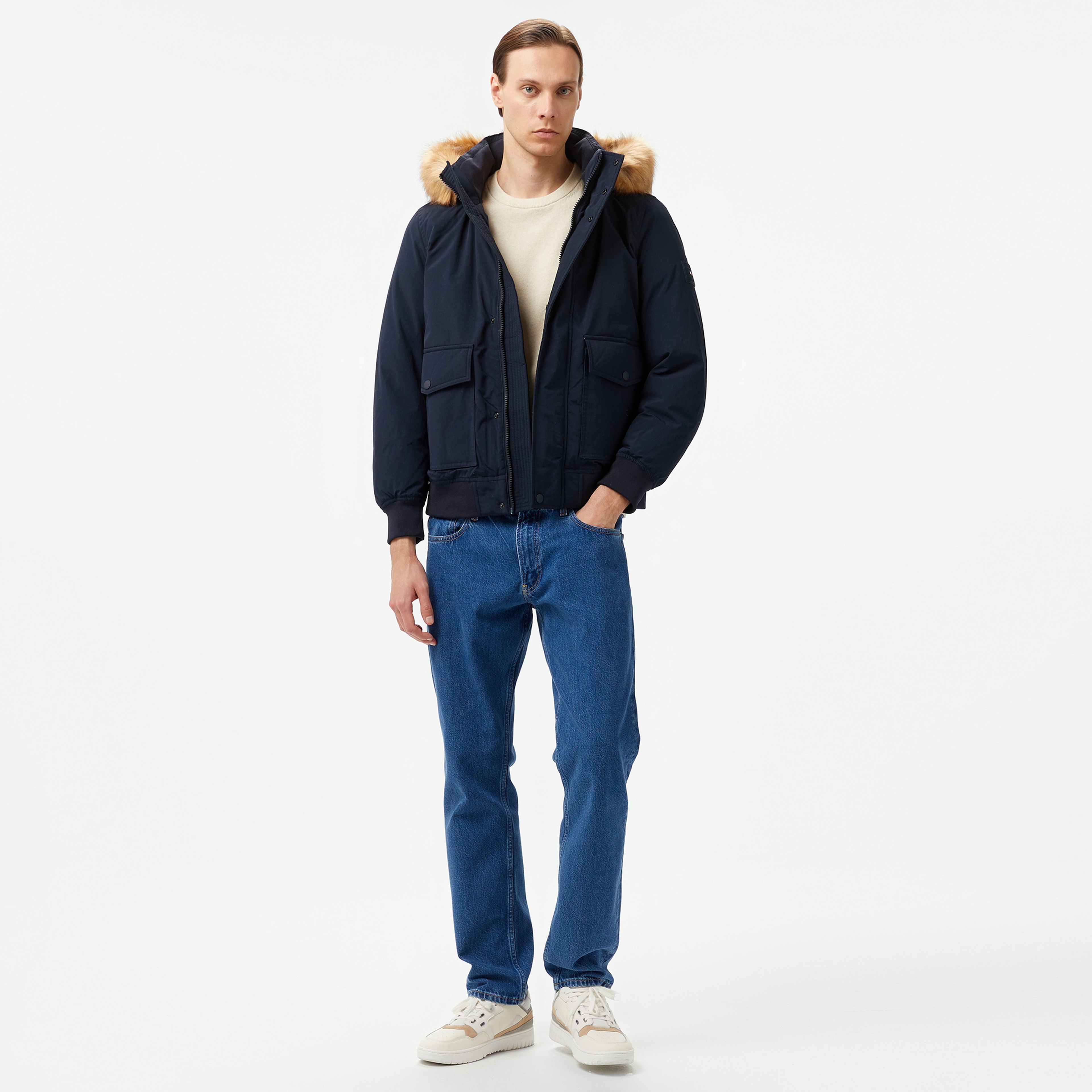 Tommy Hilfiger Rockie Down Erkek Mavi Bomber Mont
