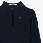 Tommy Hilfiger Turtleneck Half Zip Çocuk Mavi Kazak