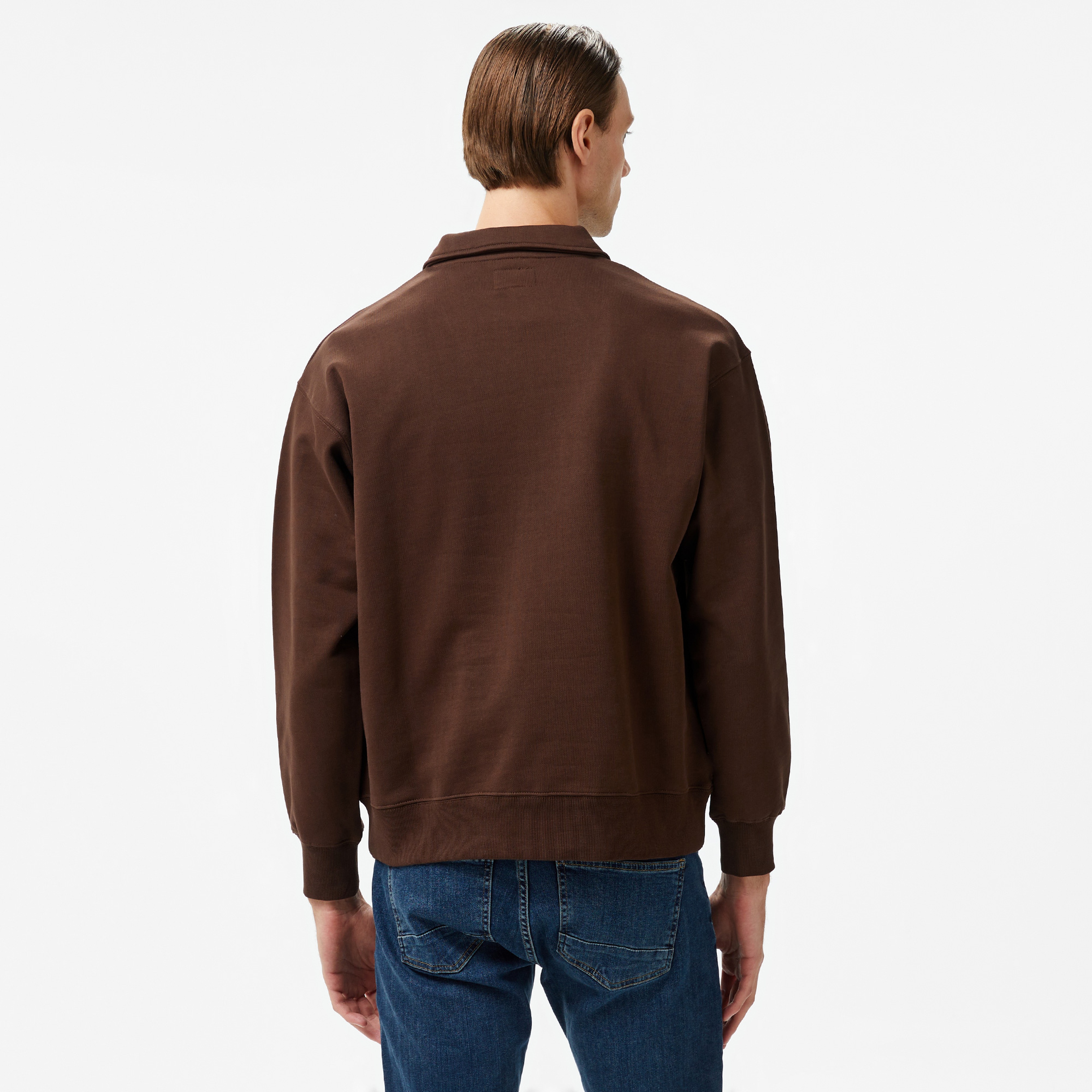 HUF Slate Quarter Zip Fleece Erkek Kahverengi Ceket