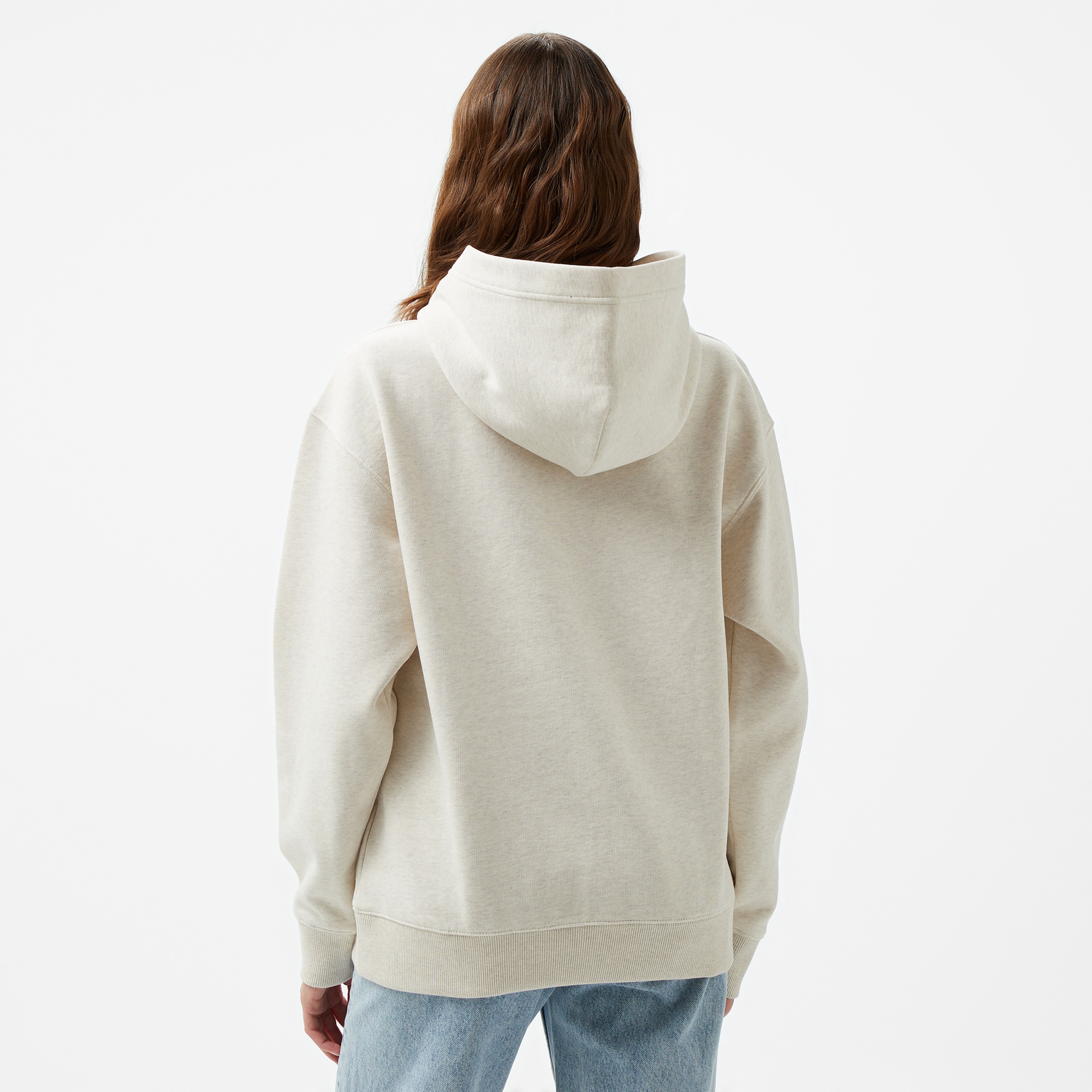 Tommy Hilfiger Jeans Melange Flag Kadın Kahverengi Hoodie