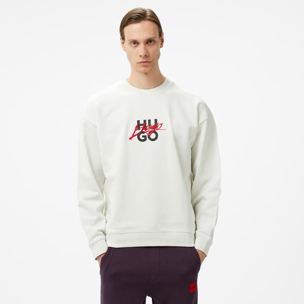 Hugo Dlogonty Erkek Beyaz Sweatshirt