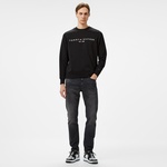 Tommy Hilfiger Tommy Logo Erkek Siyah Sweatshirt
