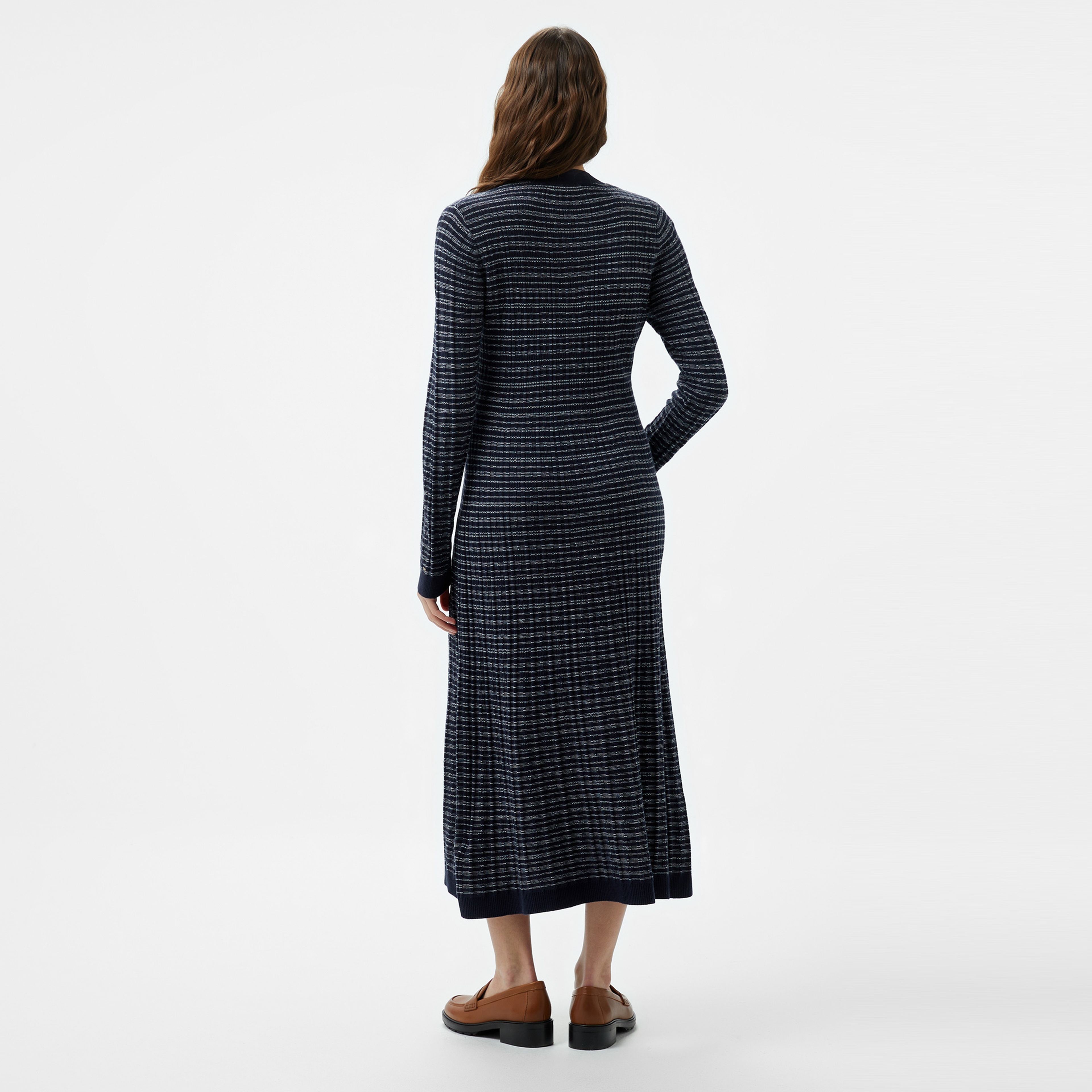 Tommy Hilfiger Textured V-Neck Kadın Beyaz Elbise