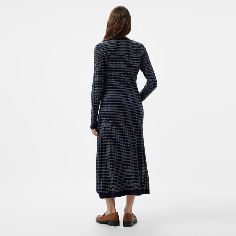 Tommy Hilfiger Textured V-Neck Kadın Beyaz Elbise