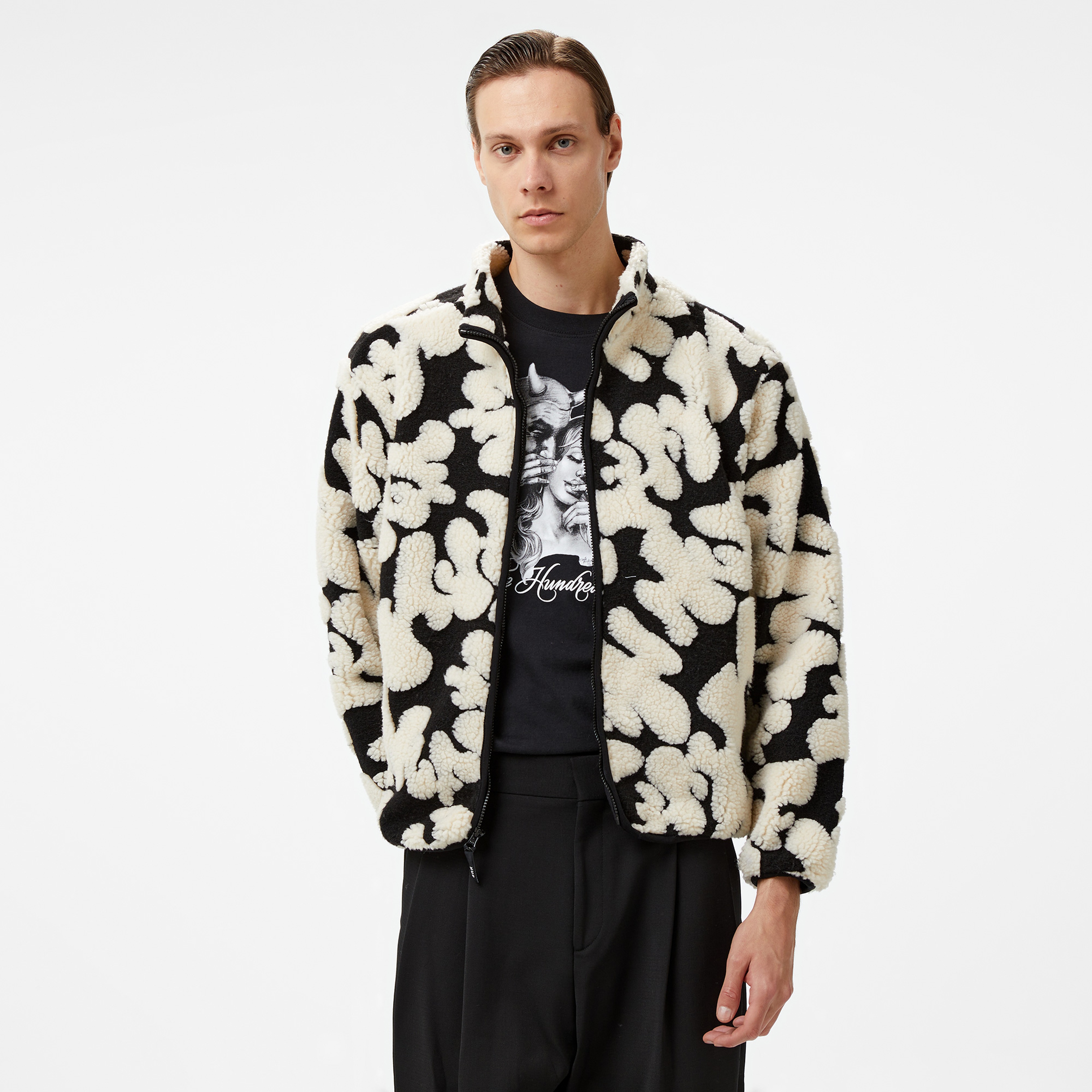 HUF Abstract High Pile Jacquard Erkek Siyah Ceket